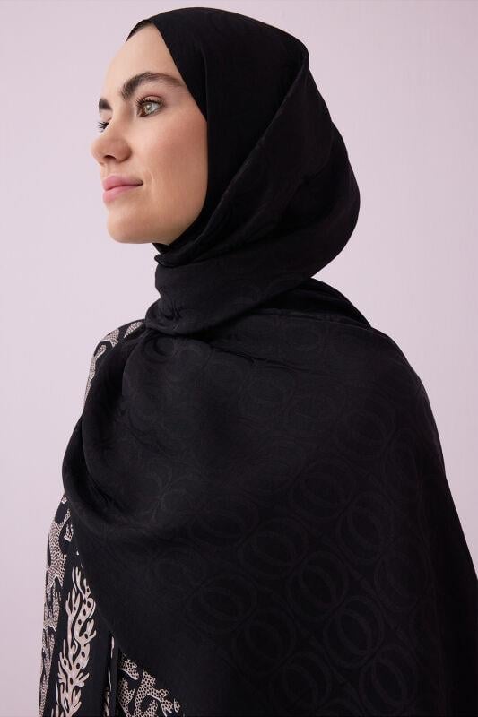 Bambunoor Siyah Naia Pamuk Şal 70x210