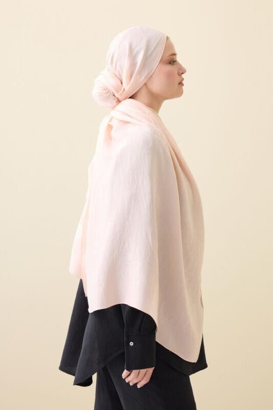 Dama Desen Somon Naia Pamuk Şal 70x200