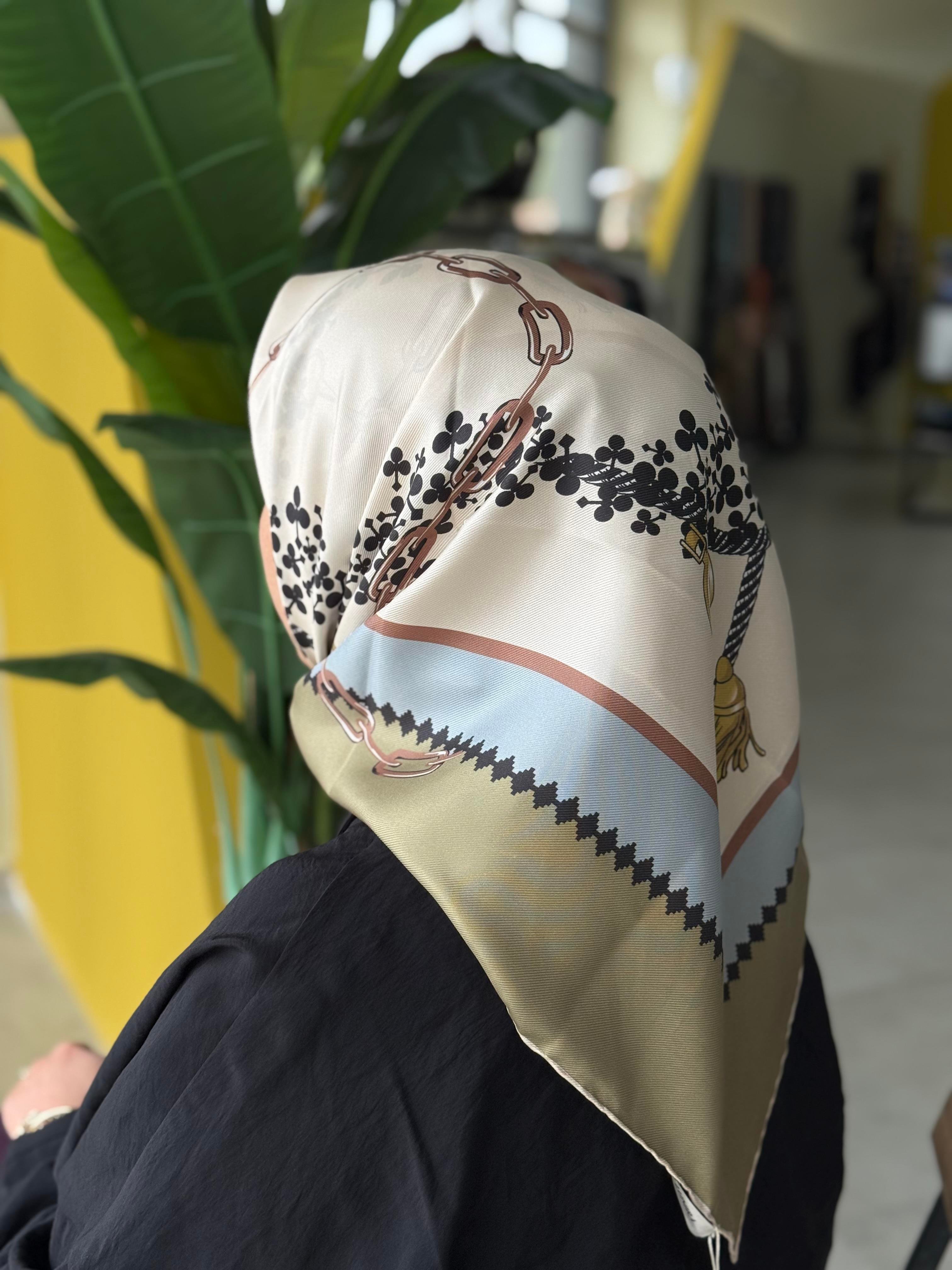 Golden Loop Twill Eşarp -Haki