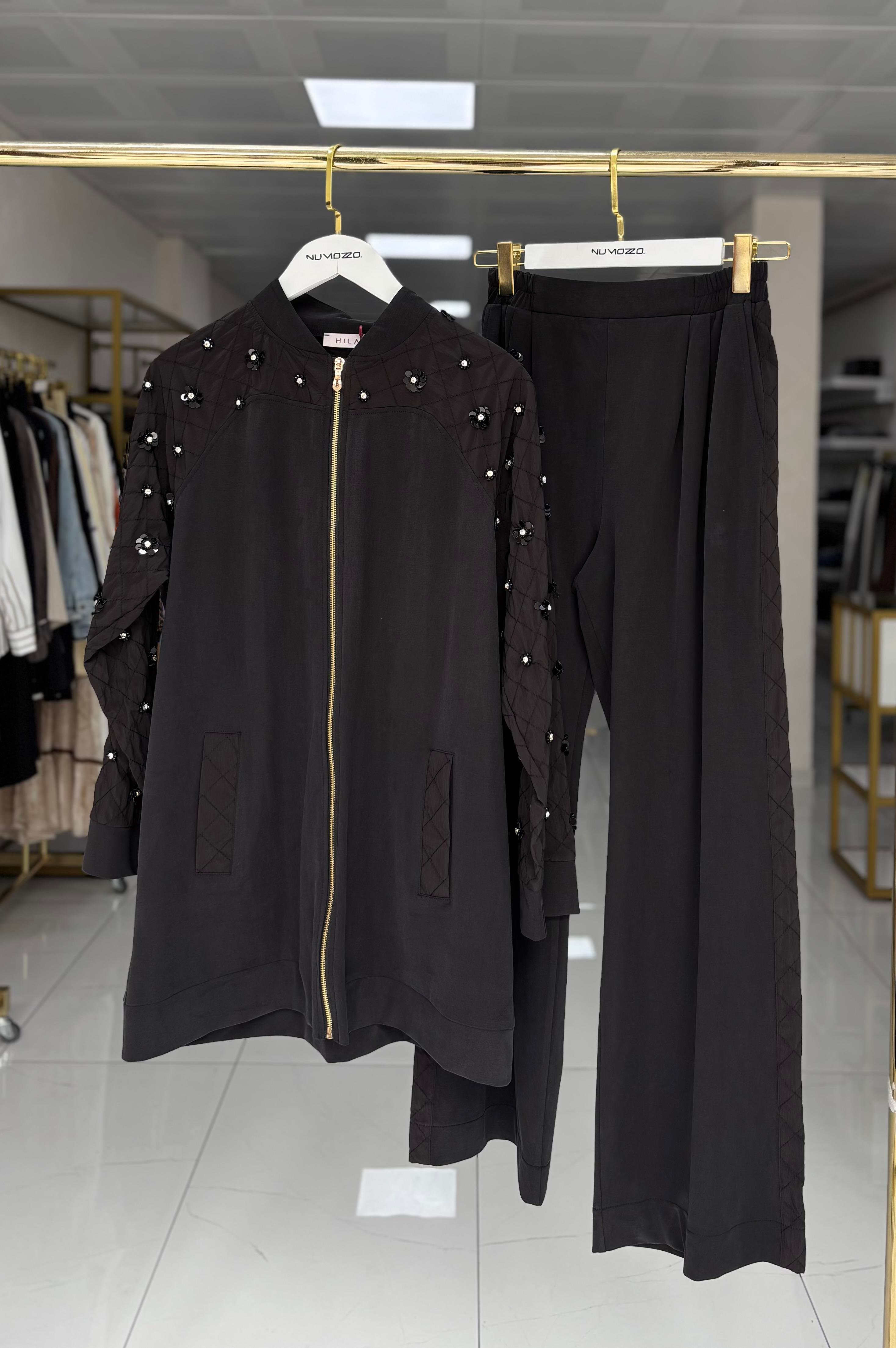 Helen Pantolonlu Takım Siyah