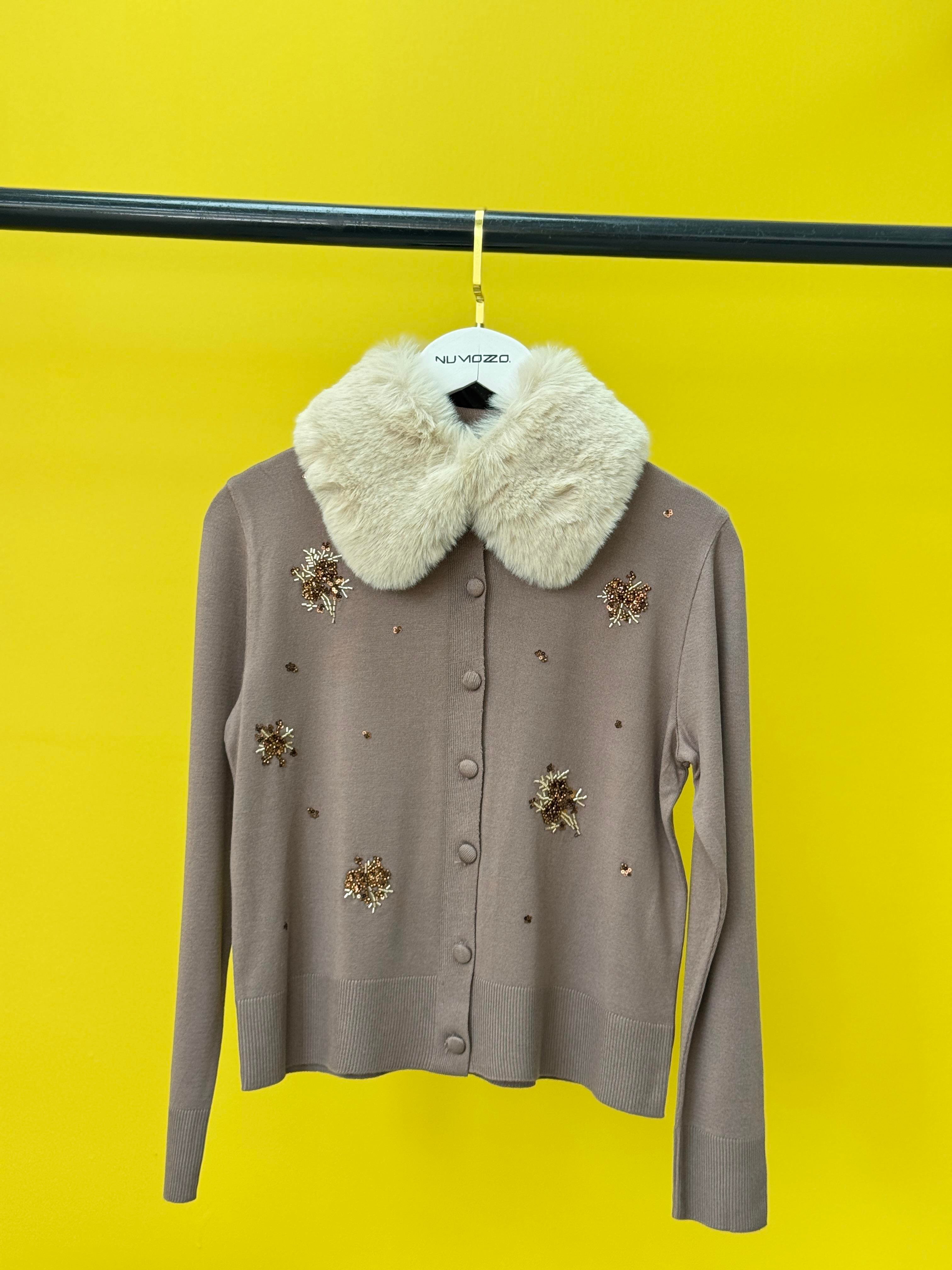 Kürklü Hırka Vizon