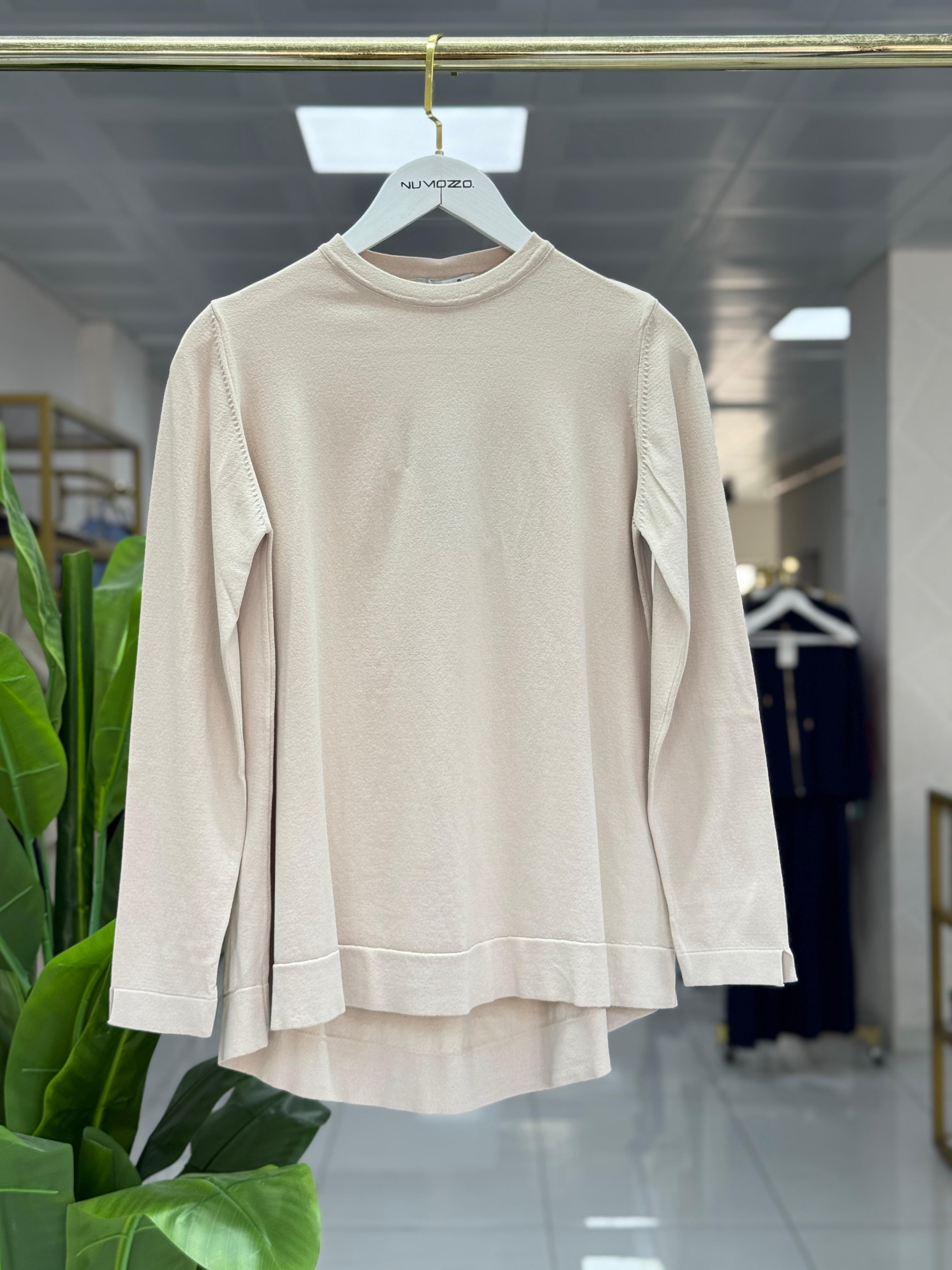 Midi Oval Kesim Tunik Bej