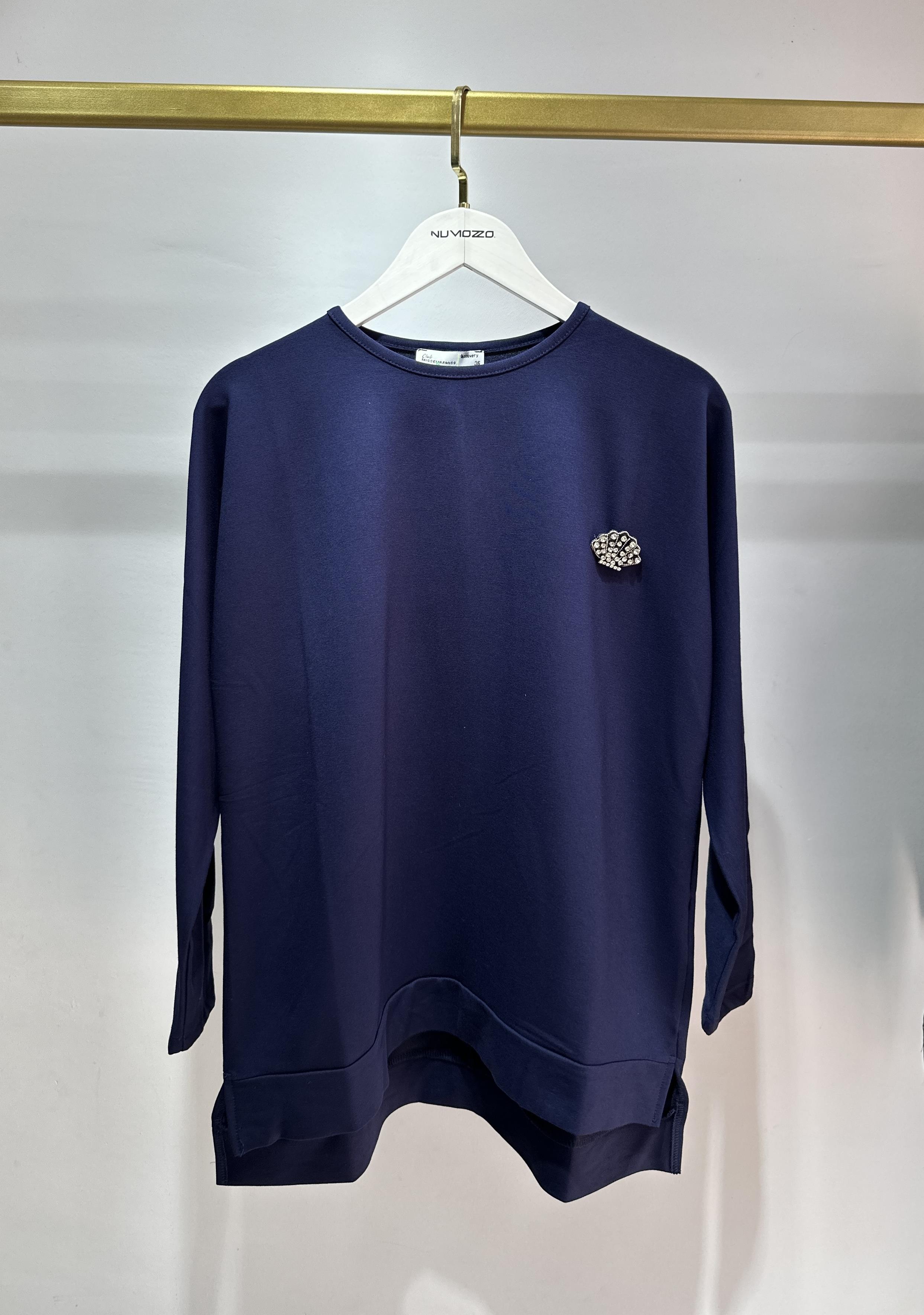 MİSSEMRAMİSS İPEK PAMUK BLUZ LACİVERT