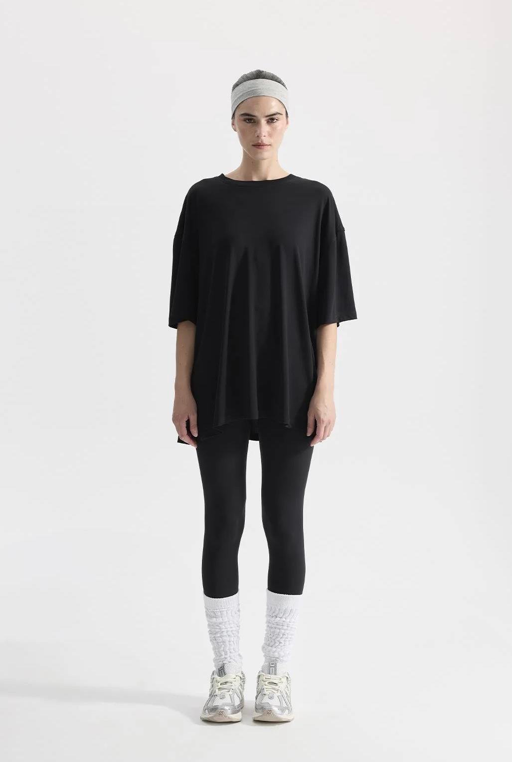 Modal Örme Kısa Kollu T-Shirt Siyah