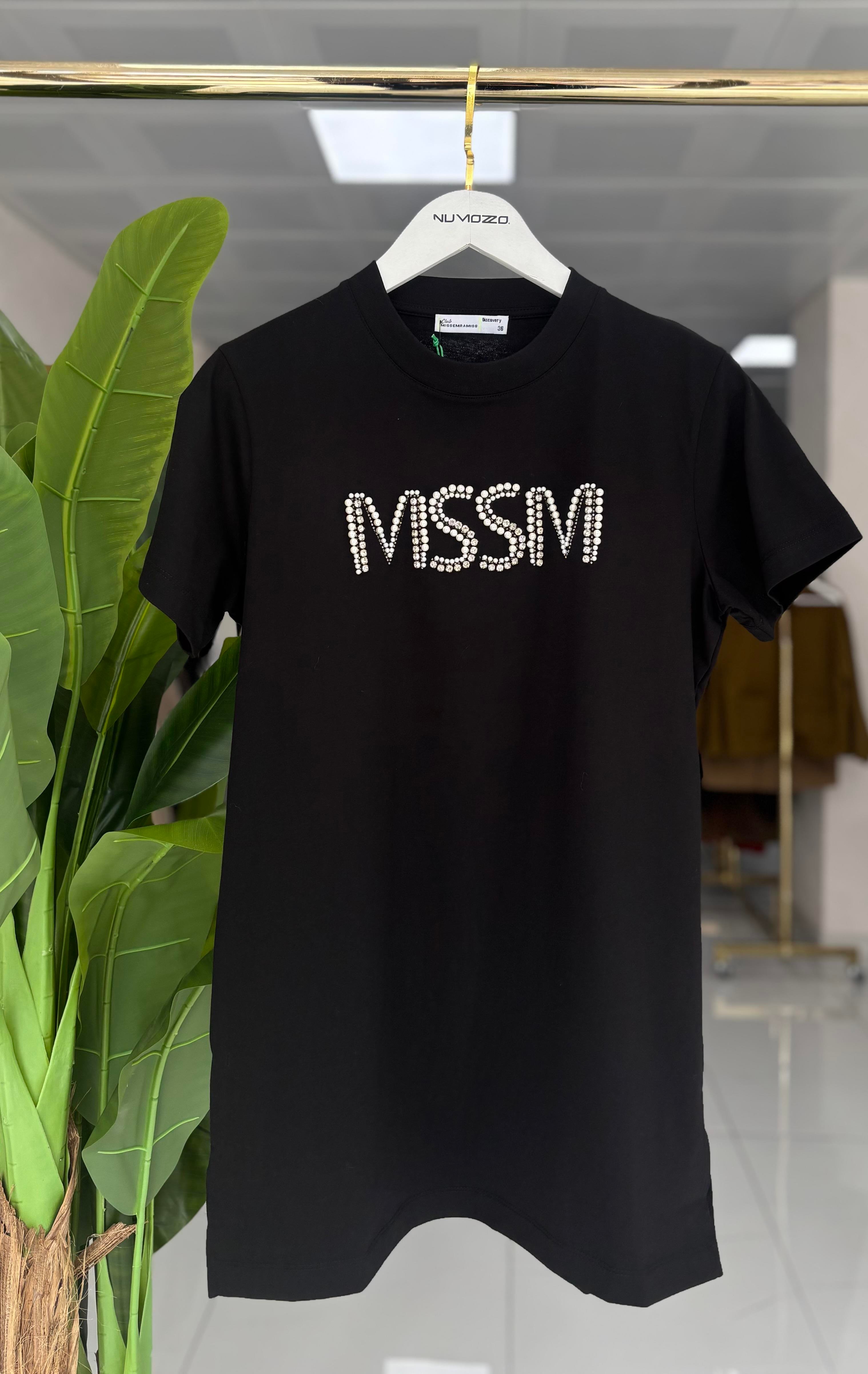 MSSM Taşlı Tişört Siyah 