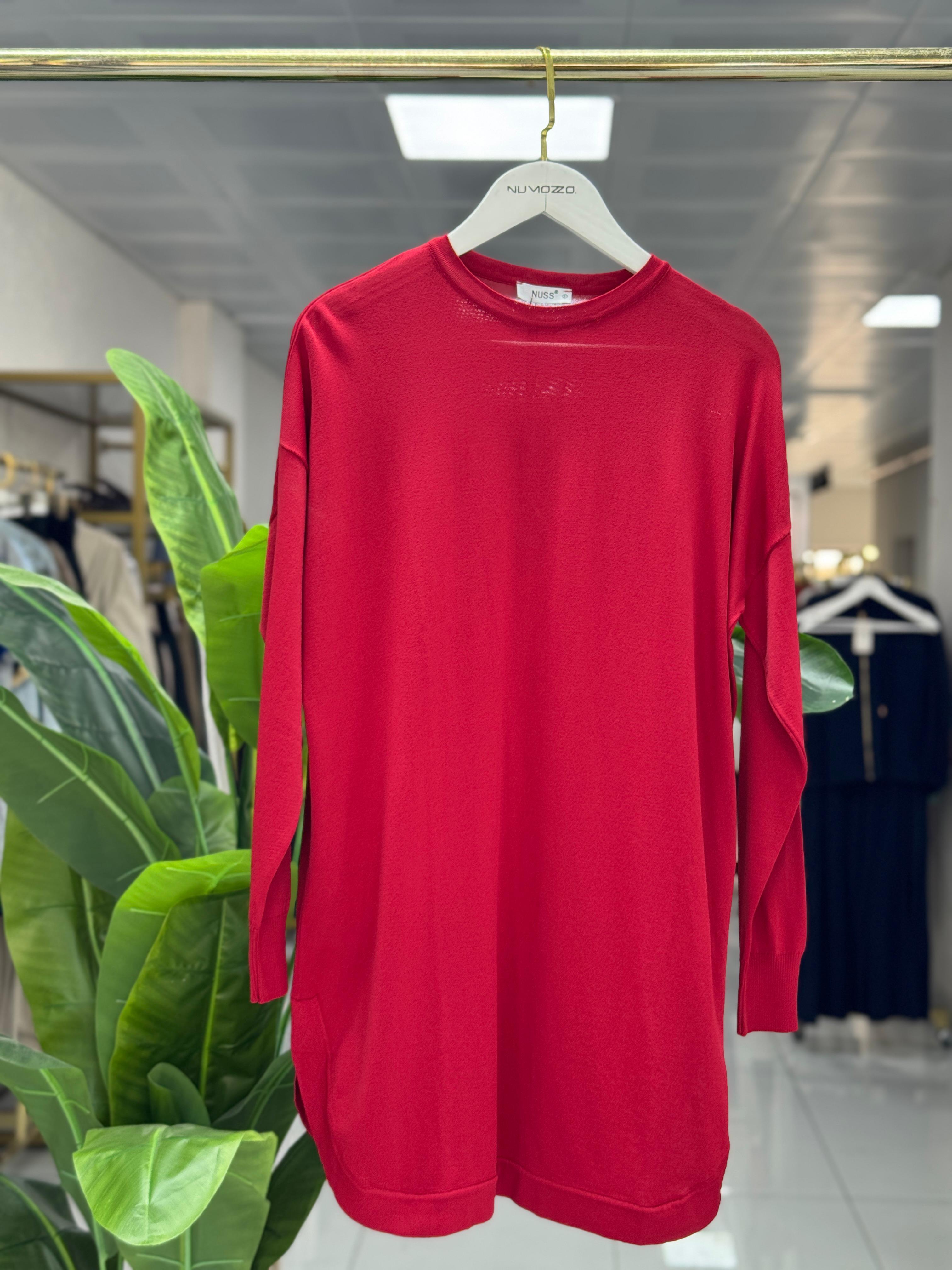 Triko Tunik Kırmızı