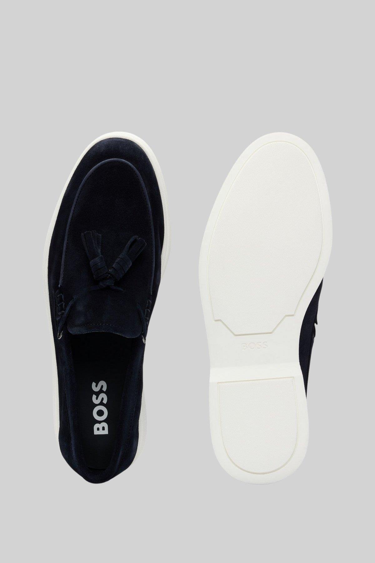 Boss Erkek Deri Loafer Mavi