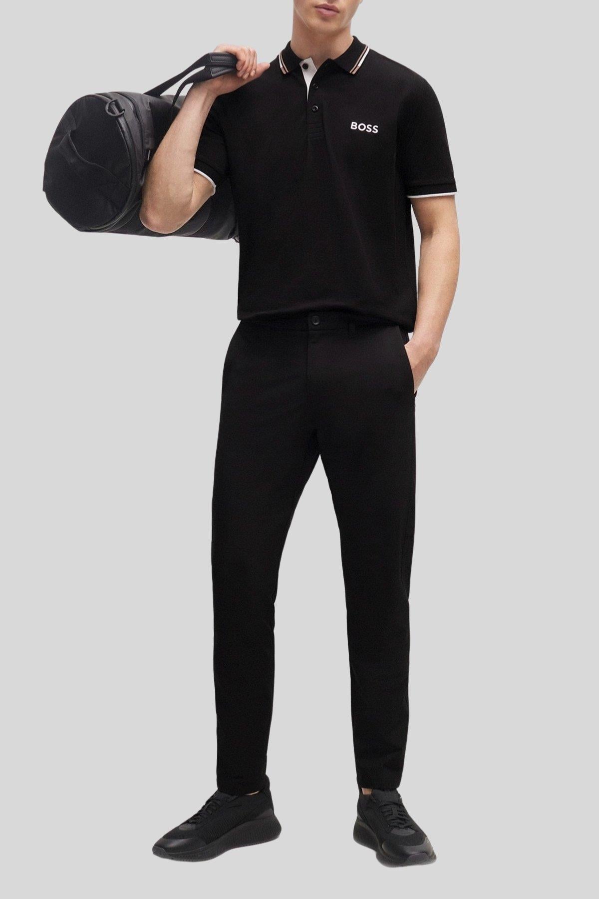 Boss Erkek Regular Fit Düğmeli Polo Yaka T-Shirt Siyah