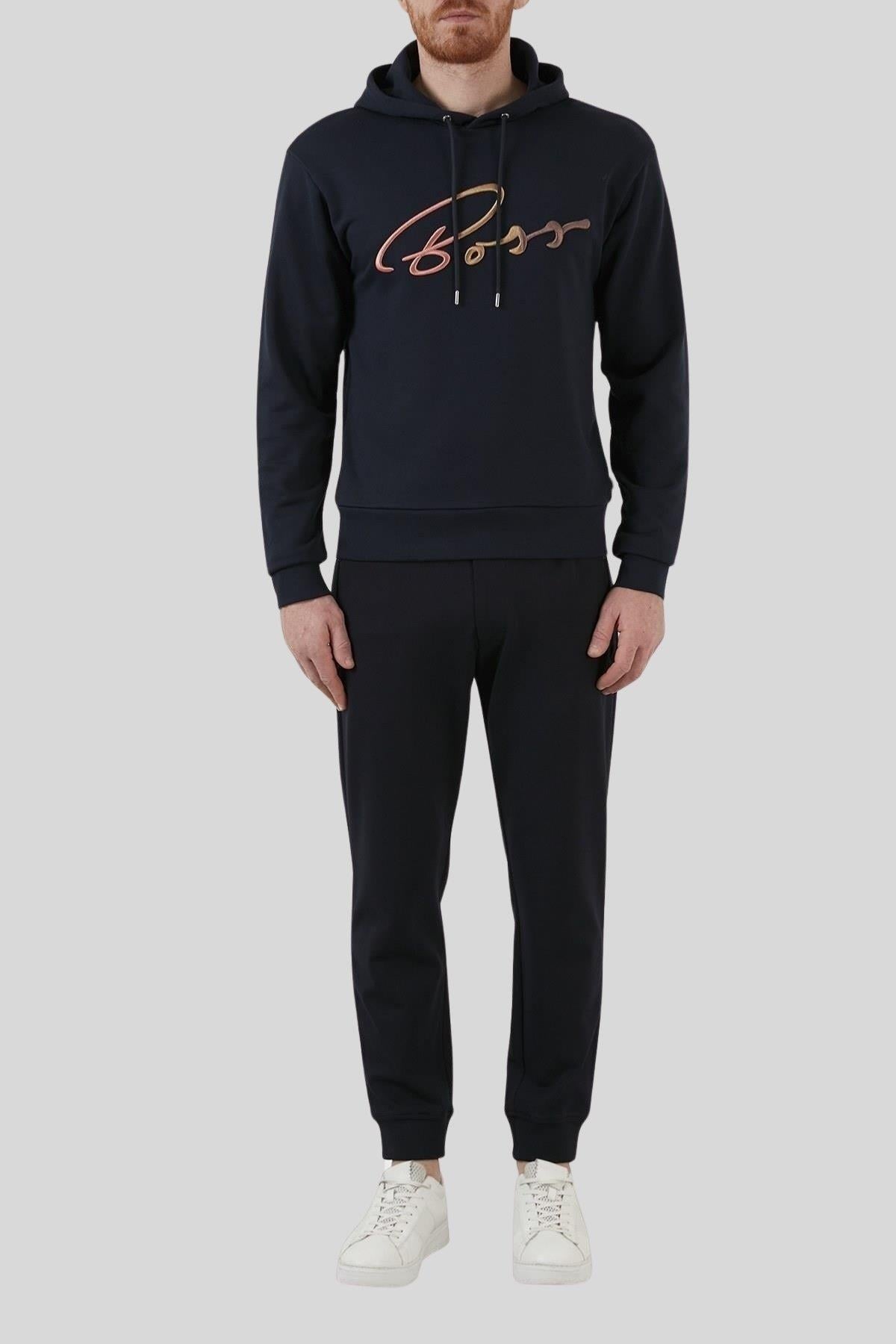 Boss Erkek Seeger 84 Regular Fit Sweatshirt Lacivert