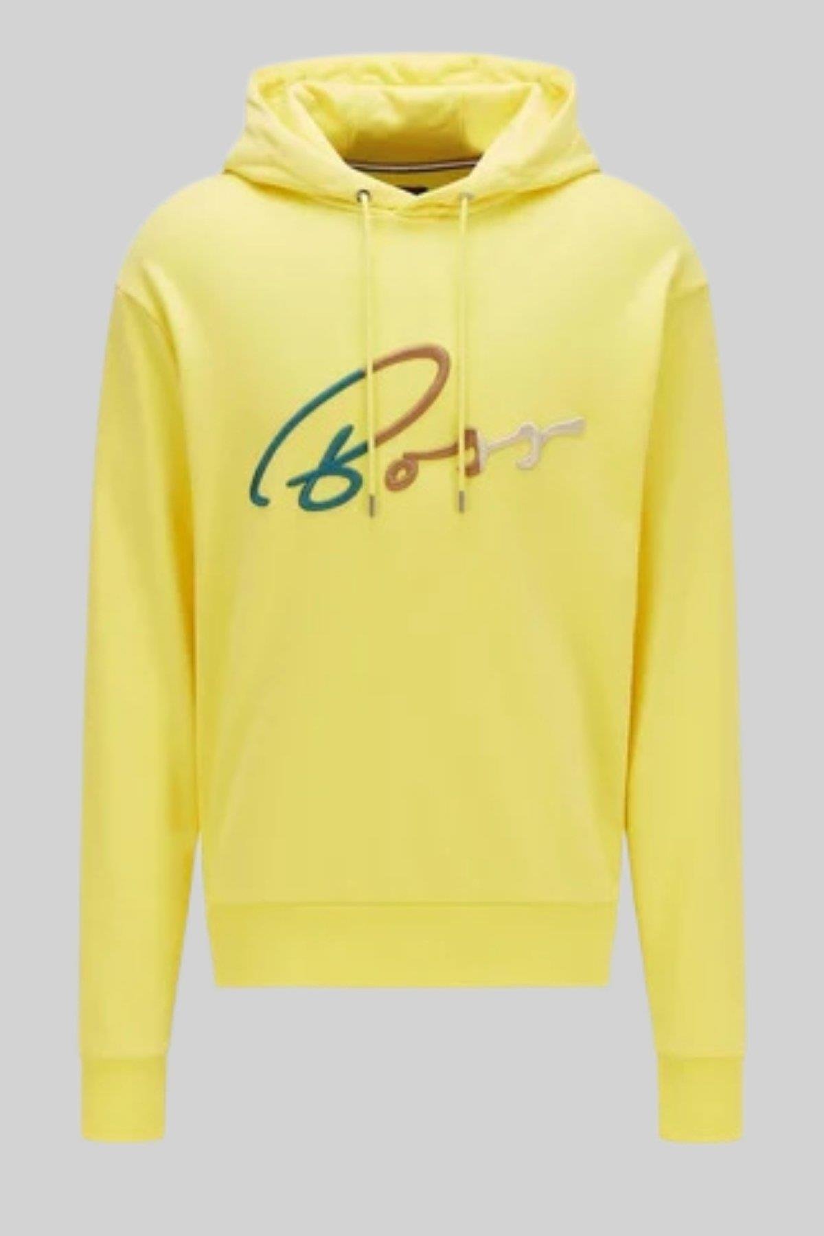 Boss Erkek Seeger 84 Regular Fit Sweatshirt Sarı