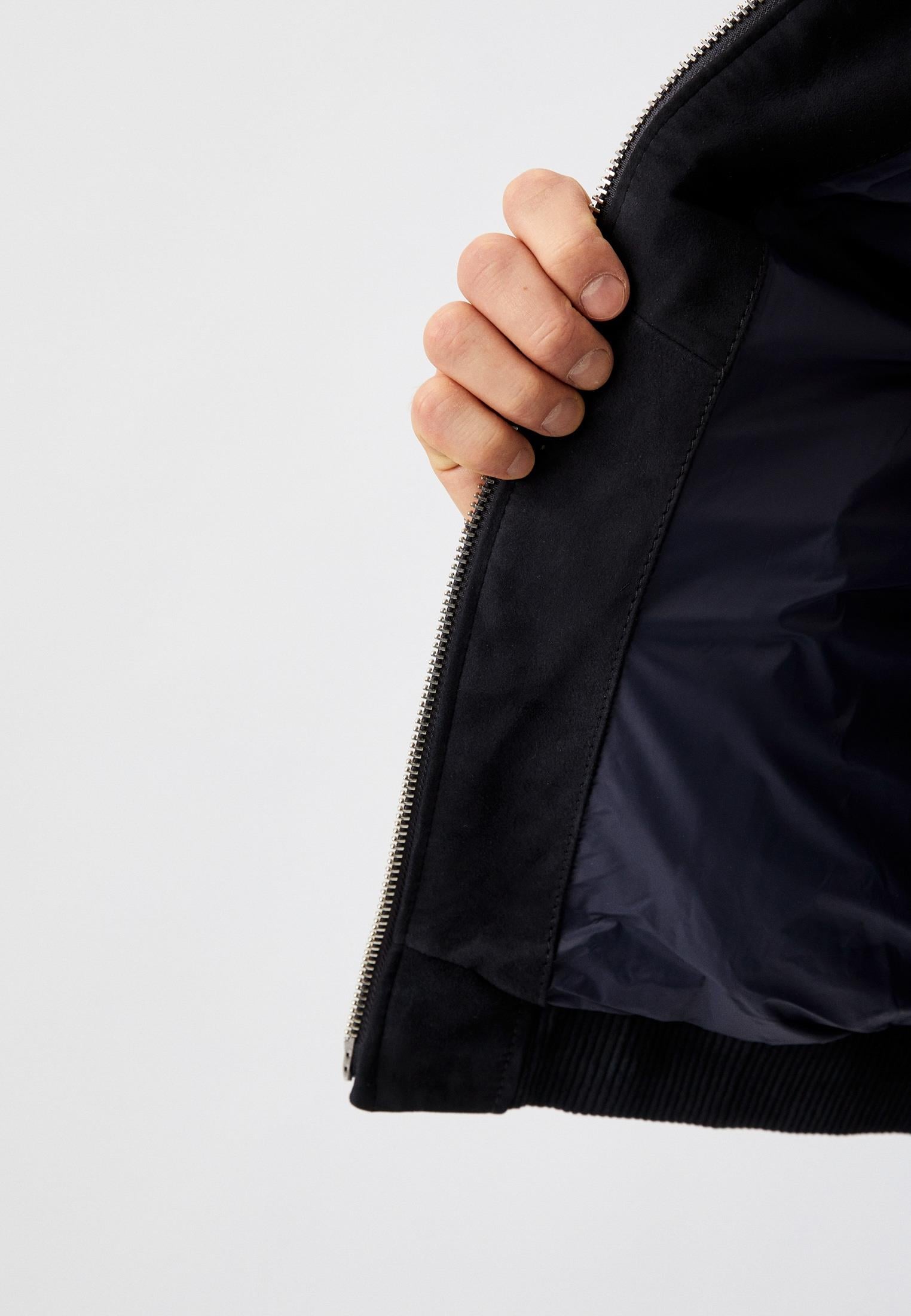 Boss Hakiki Deri Süet Regular Fit Bomber Erkek Ceket Lacivert 404