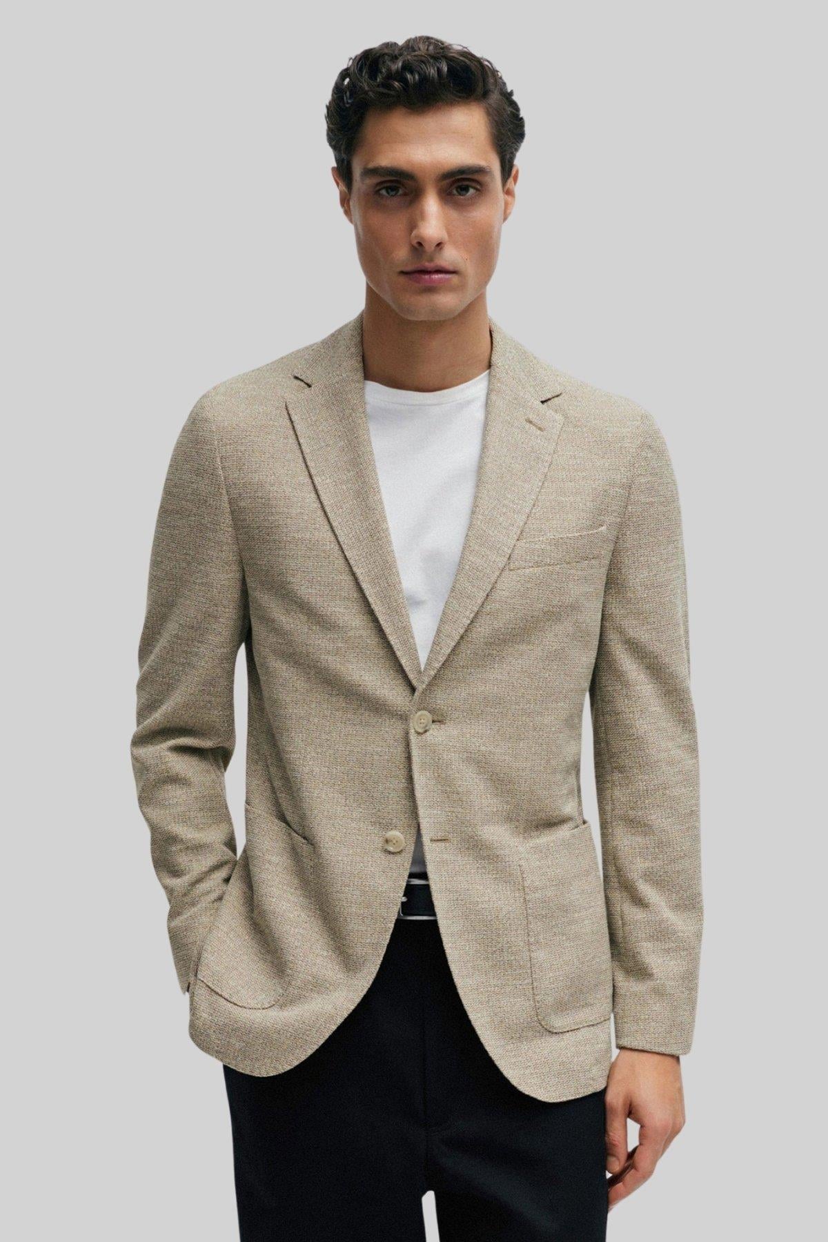Boss Jaye  Erkek Regular Fit Blazer Ceket Krem