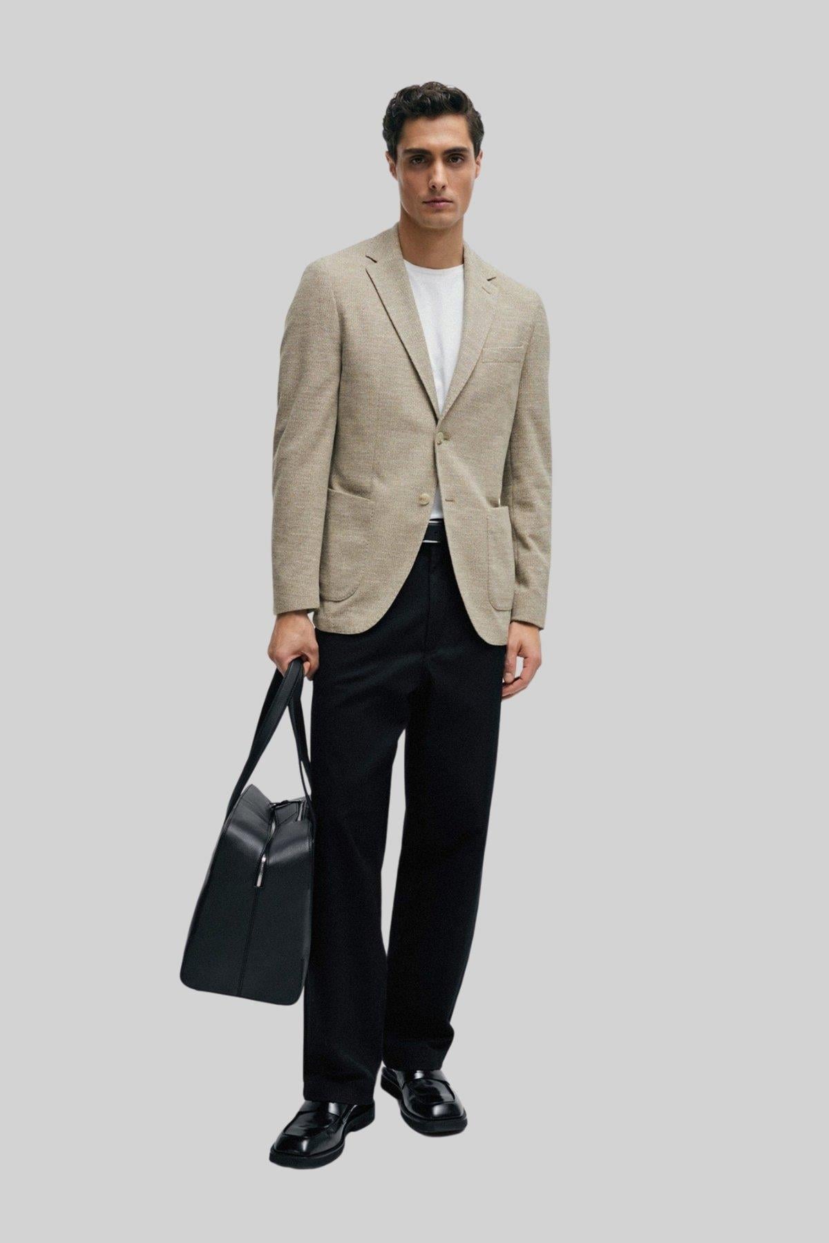Boss Jaye  Erkek Regular Fit Blazer Ceket Krem