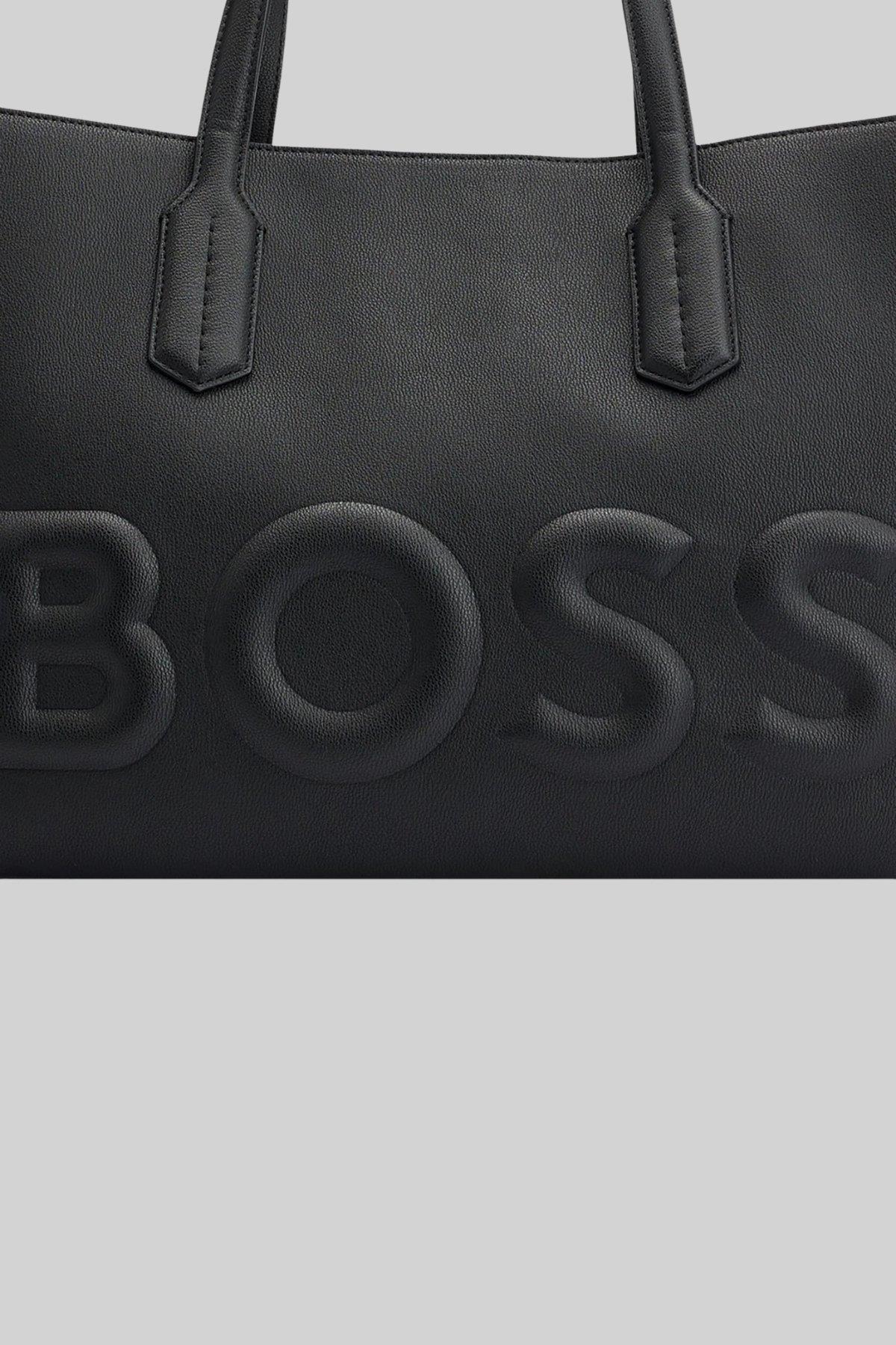 Boss Kadın Olivia Tote Kabartmalı Logolu El Çantası Siyah