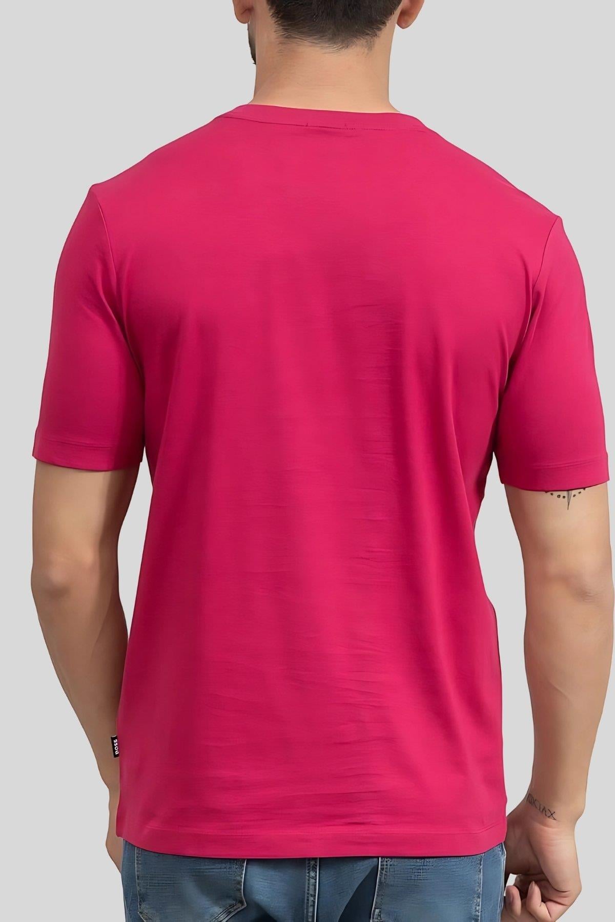 Boss Logo Baskılı Slim Fit Erkek T-Shirt Kırmızı