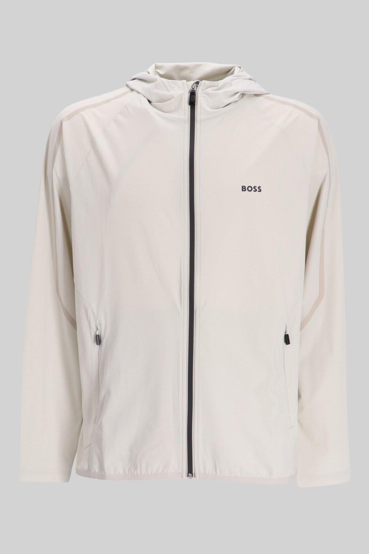 Boss Marka Logo Detaylı Regular Fit Erkek Sweatshirt Krem