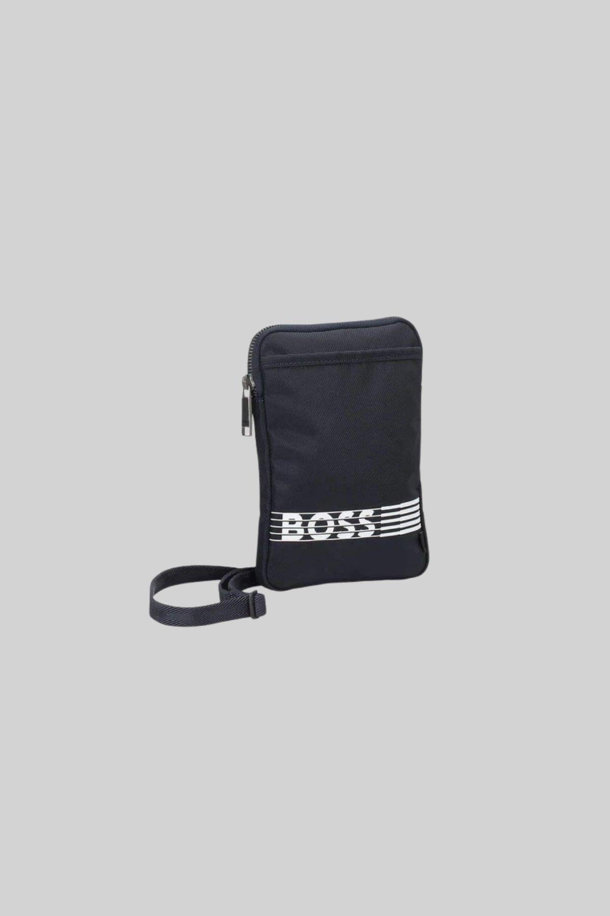 Boss Marka Logololu Catch 2.0 Erkek Omuz Çantası Mavi