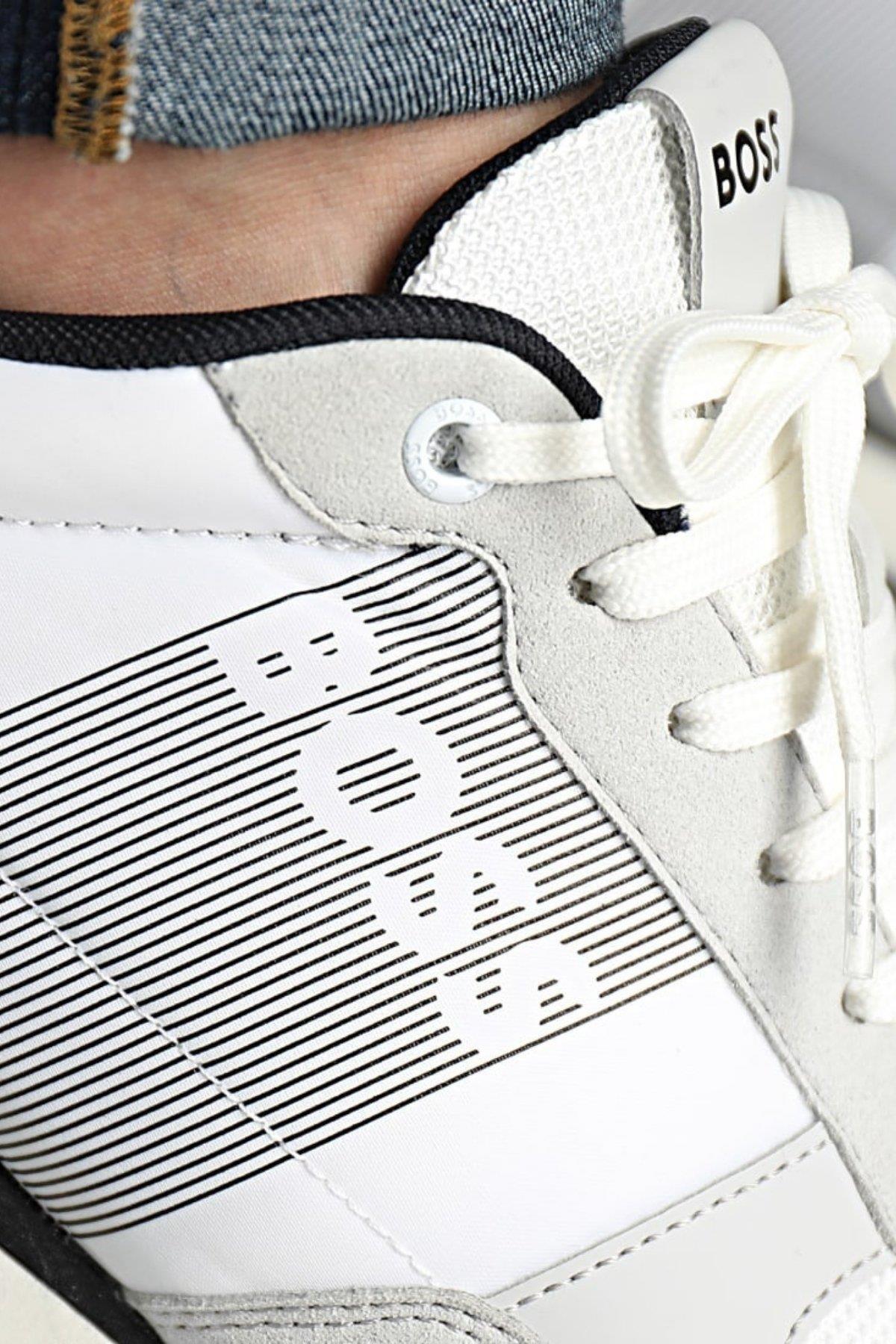 Boss Marka Logolu Kaı Runner Erkek Sneaker Beyaz