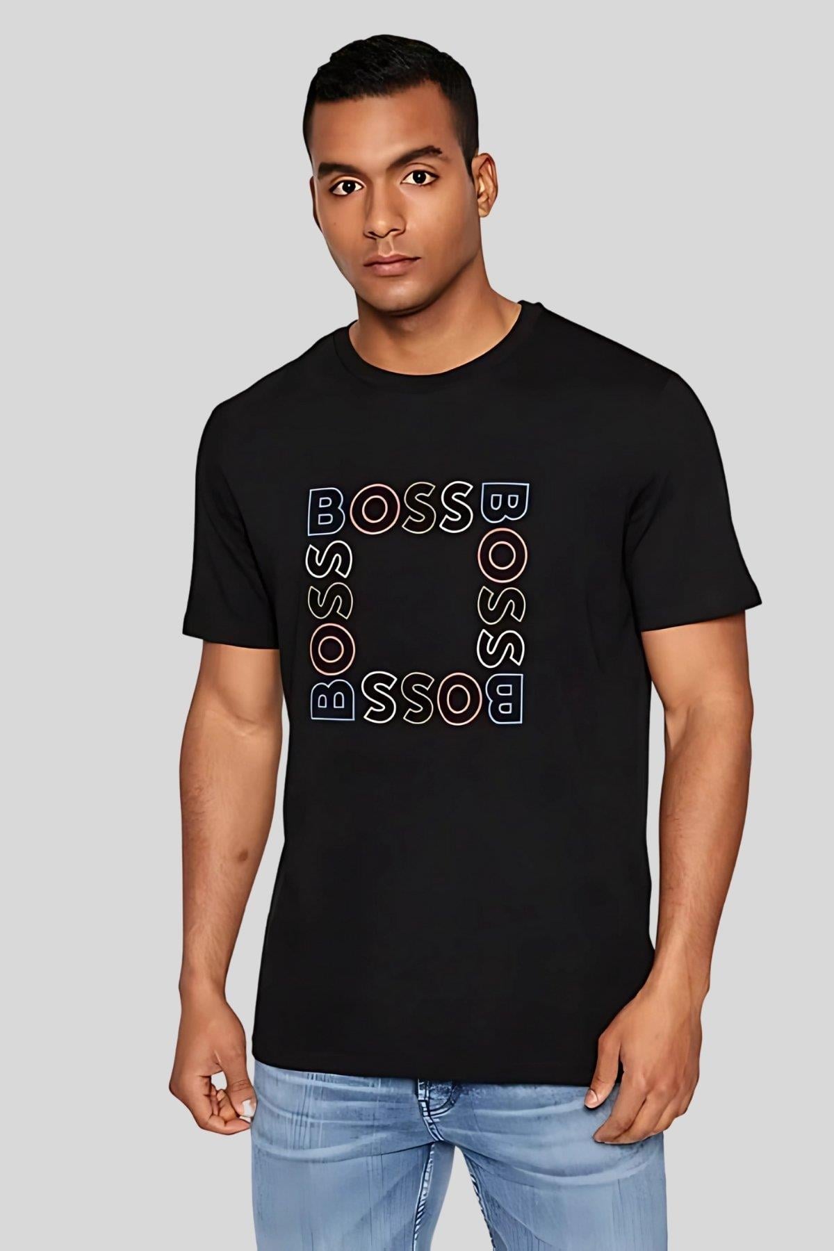 Boss Regular Fit Bisiklet Yaka Erkek T-Shirt Siyah