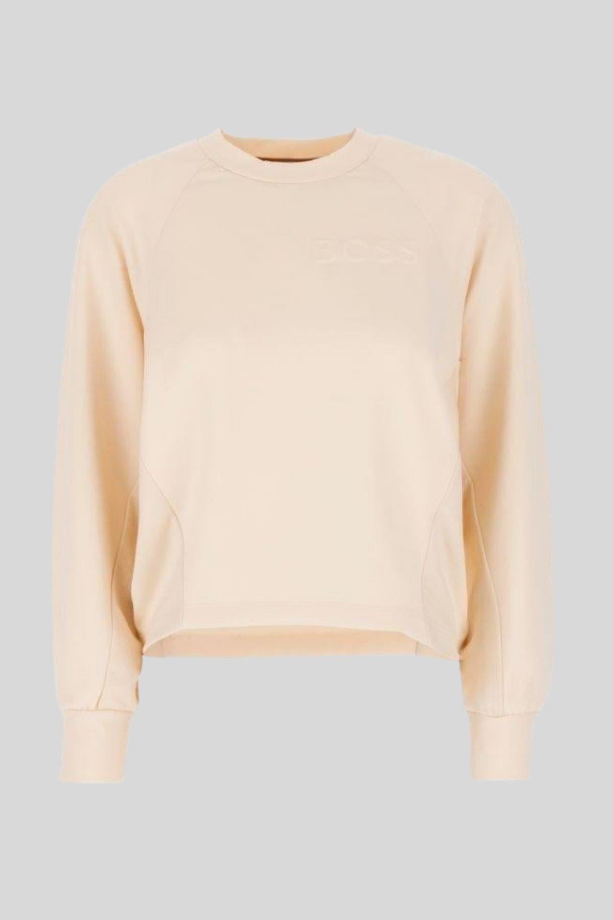 Boss Regular Fit Bisiklet Yaka Kadın Sweatshirt Beyaz 118