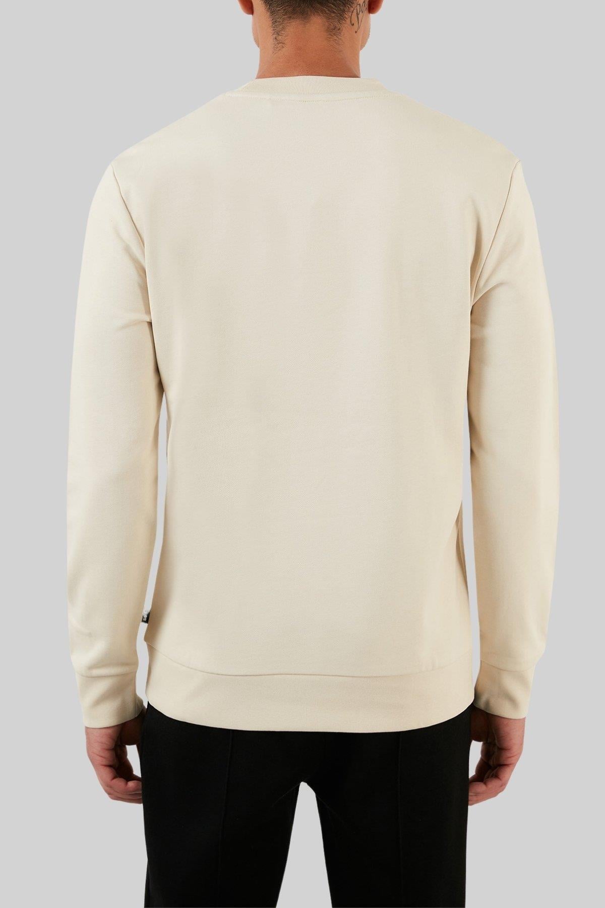 Boss Regular Fit Oversize Erkek Sweatshirt Bej