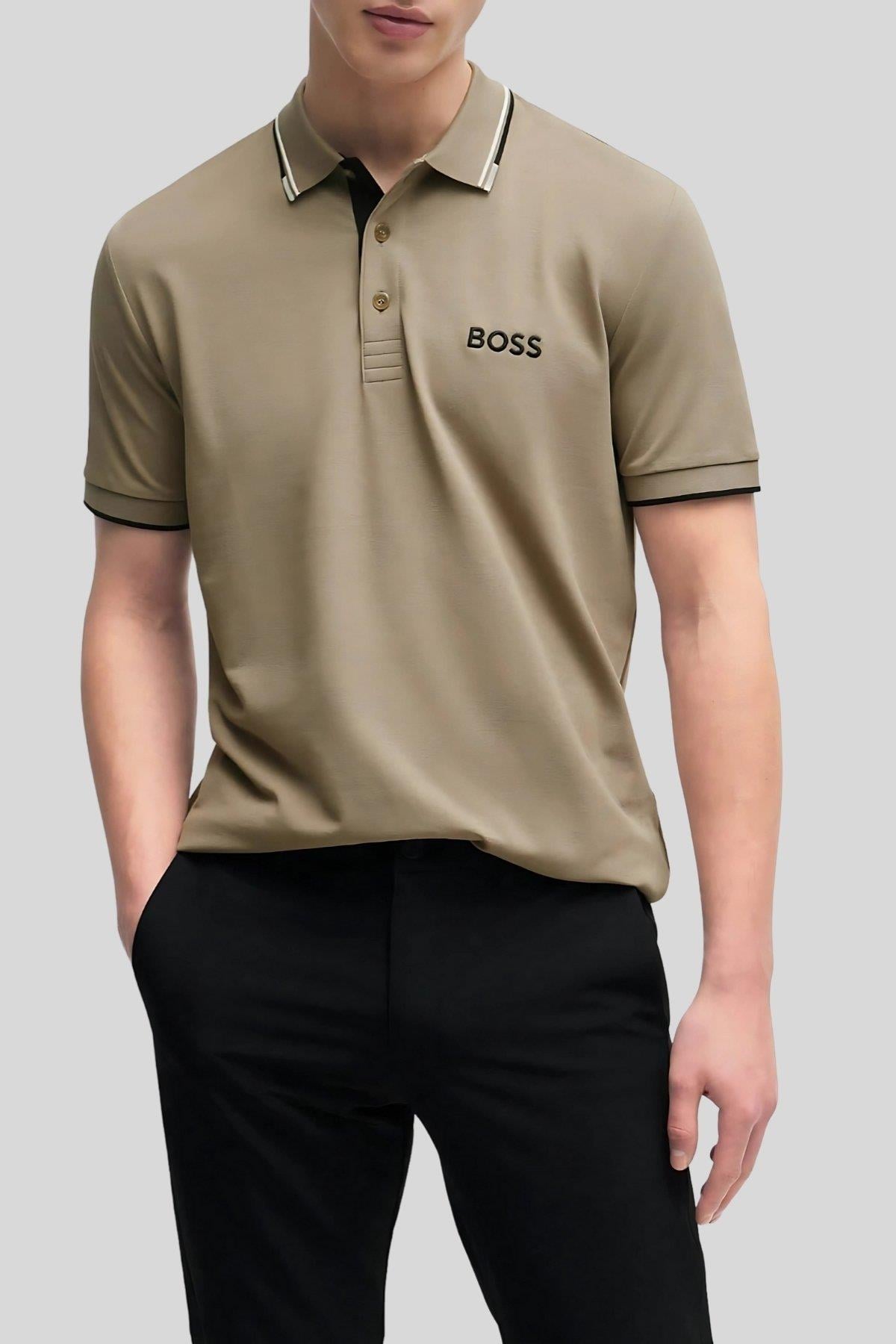 Boss Regular Fit Polo Yaka Erkek T-Shirt Yeşil