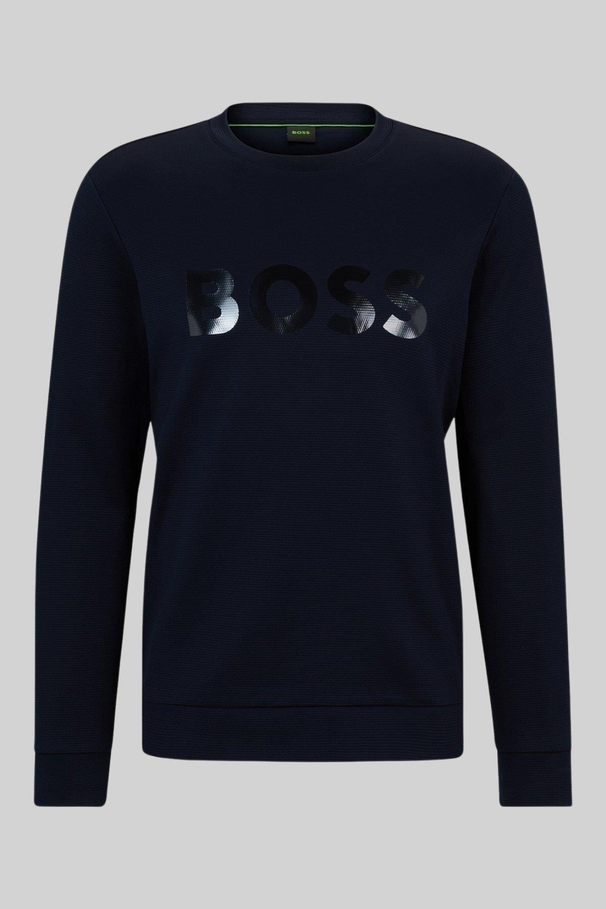 Boss Regular Fit Yuvarlak Yaka Erkek Sweatshirt Lacivert