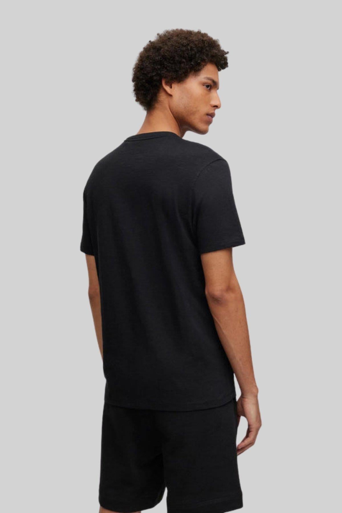 Boss Regular Pamuklu Fit Bisiklet Yaka Erkek T-Shirt Siyah