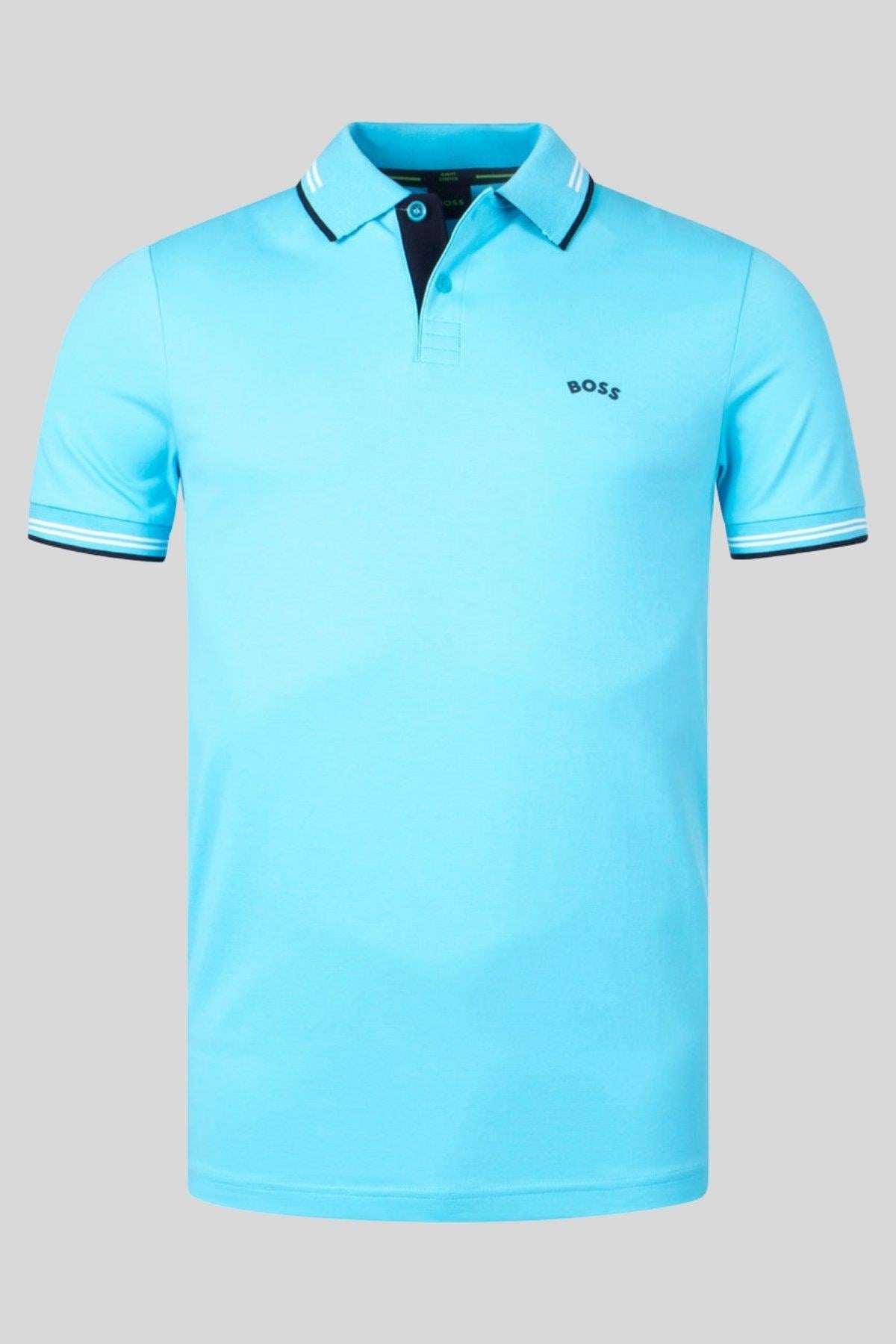 Boss Slim Fit Paul Curved Polo Yaka T-Shirt Mavi