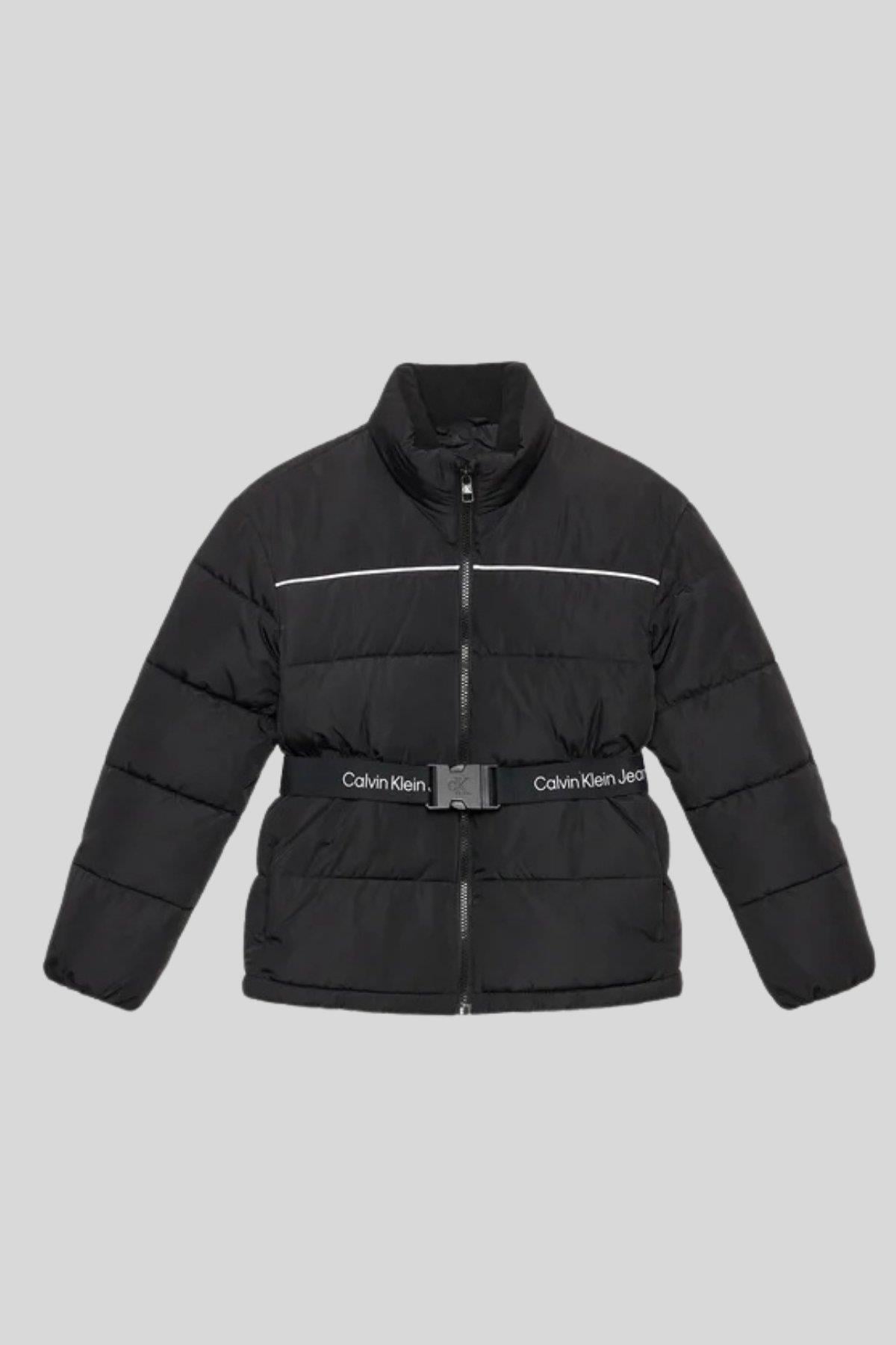 Calvin Klein Erkek Çocuk Logo Bantlı Kemer Mont Siyah