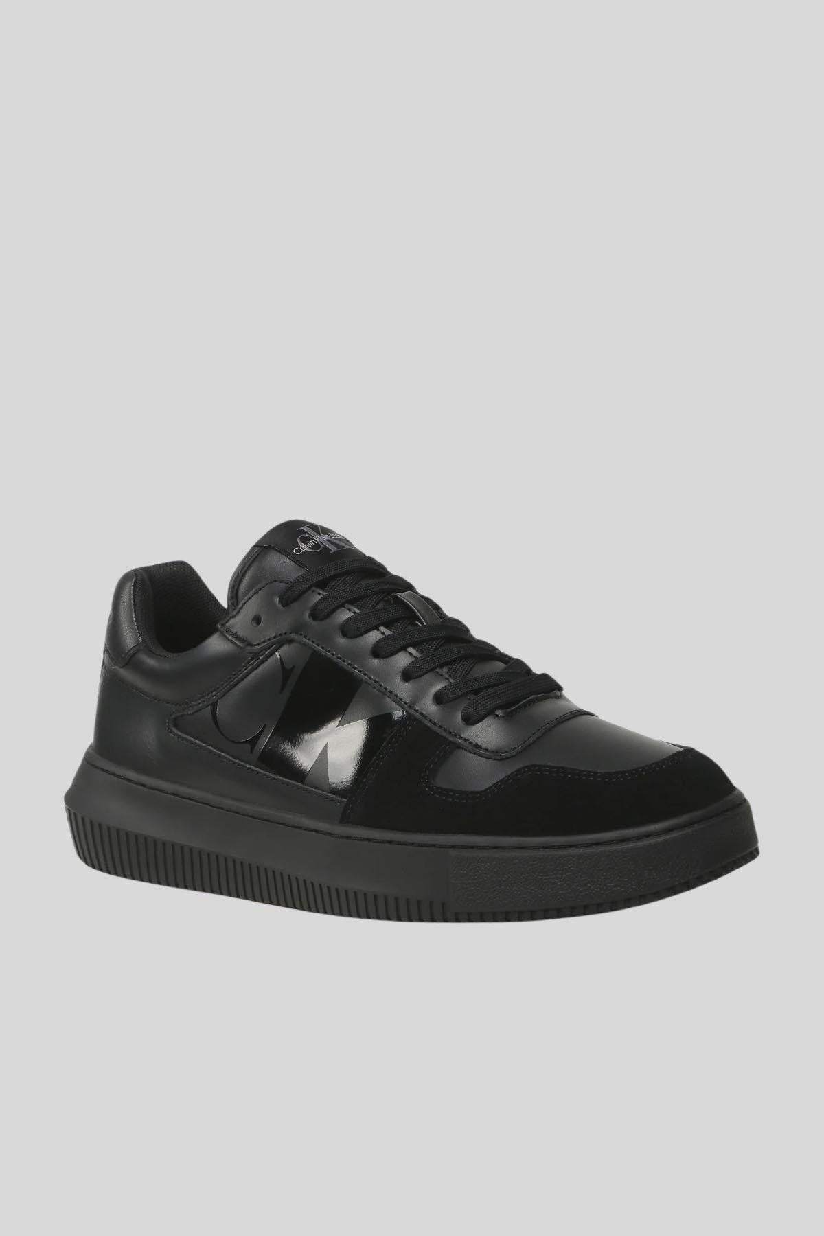 Calvin Klein Erkek Logolu Hakiki Deri Sneaker Siyah