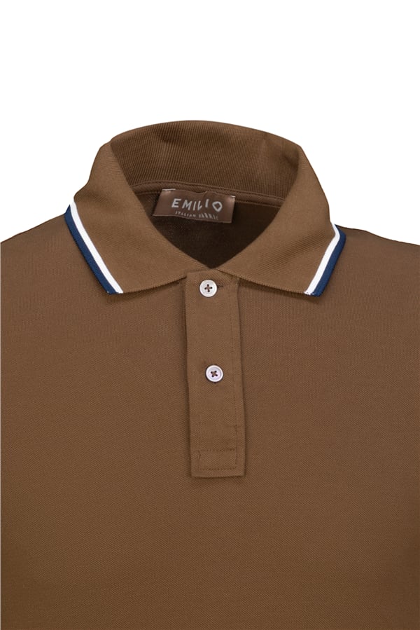 Erkek Çift Çizgili Kol Bantlı Polo Yaka T-Shirt