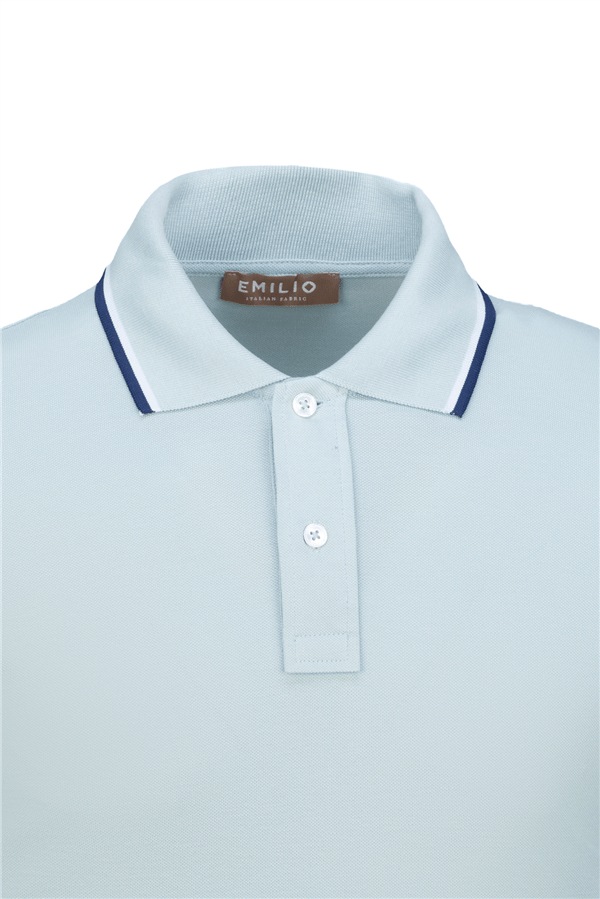 Erkek Çift Çizgili Kol Bantlı Polo Yaka T-Shirt