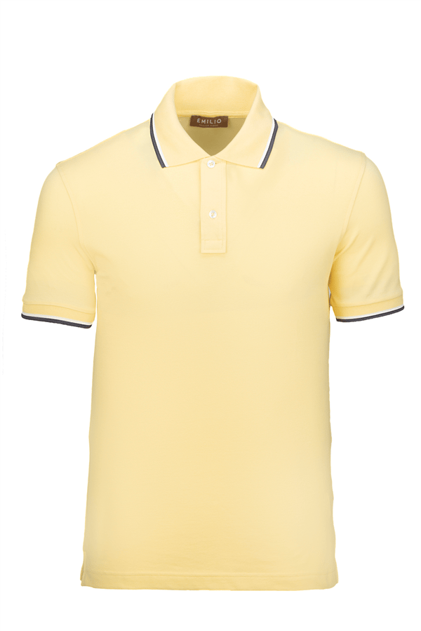 Erkek Çift Çizgili Kol Bantlı Polo Yaka T-Shirt