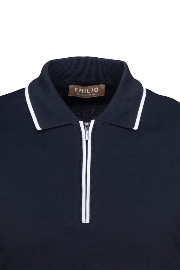 Erkek Fermuarlı Polo Yaka T-Shirt