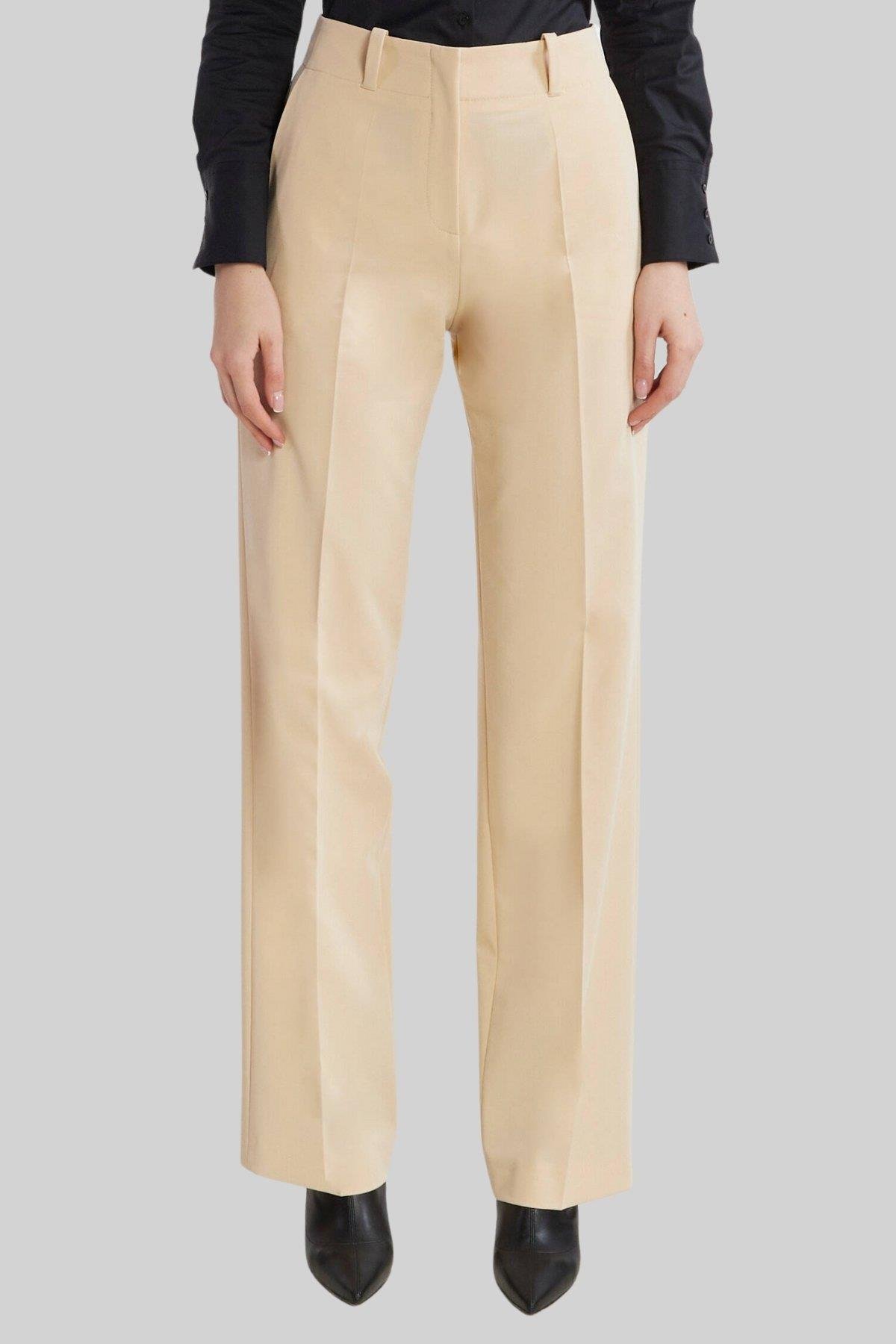 Hugo Kadın Regular Fit Geniş Paçalı Pantolon Bej