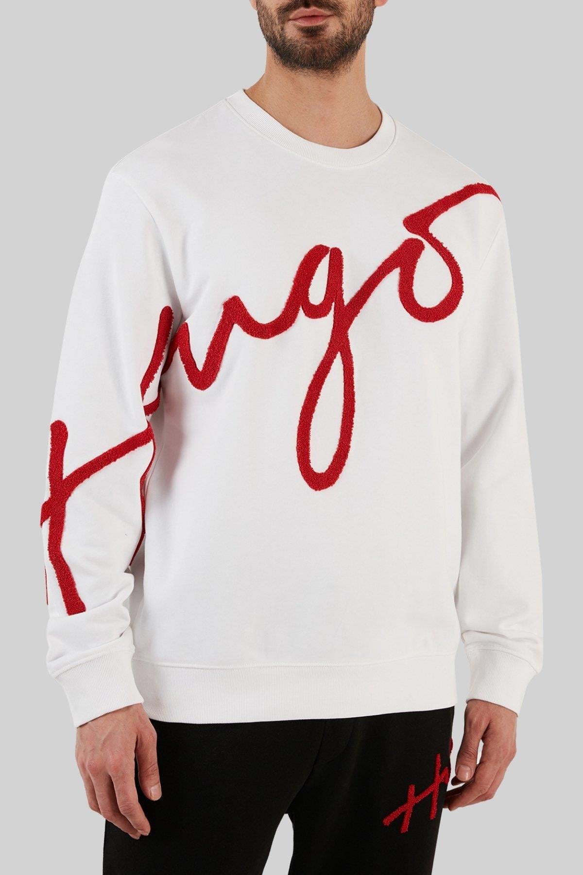 Hugo Regular Fit Erkek Sweatshirt Beyaz