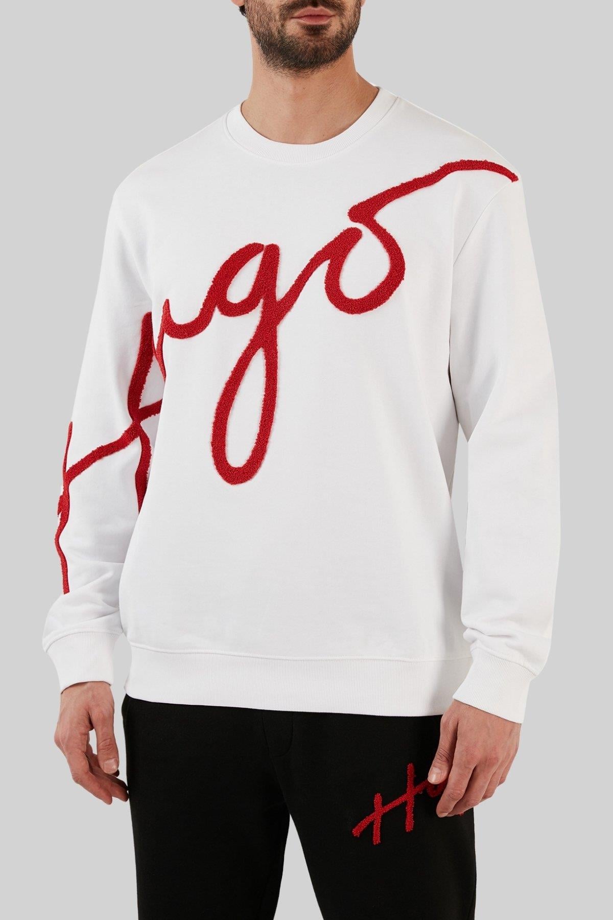 Hugo Regular Fit Erkek Sweatshirt Beyaz