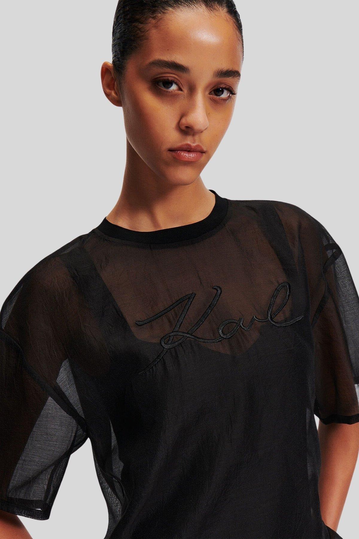 Karl Lagerfeld Kadın T-Shirt Siyah