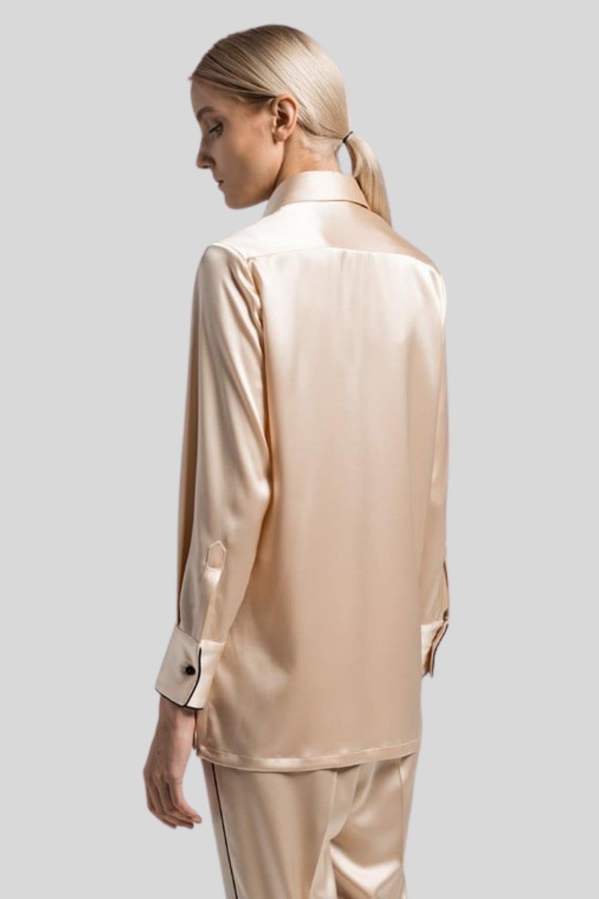 Kiton Monogram Logolu Kadın Gömlek Bej