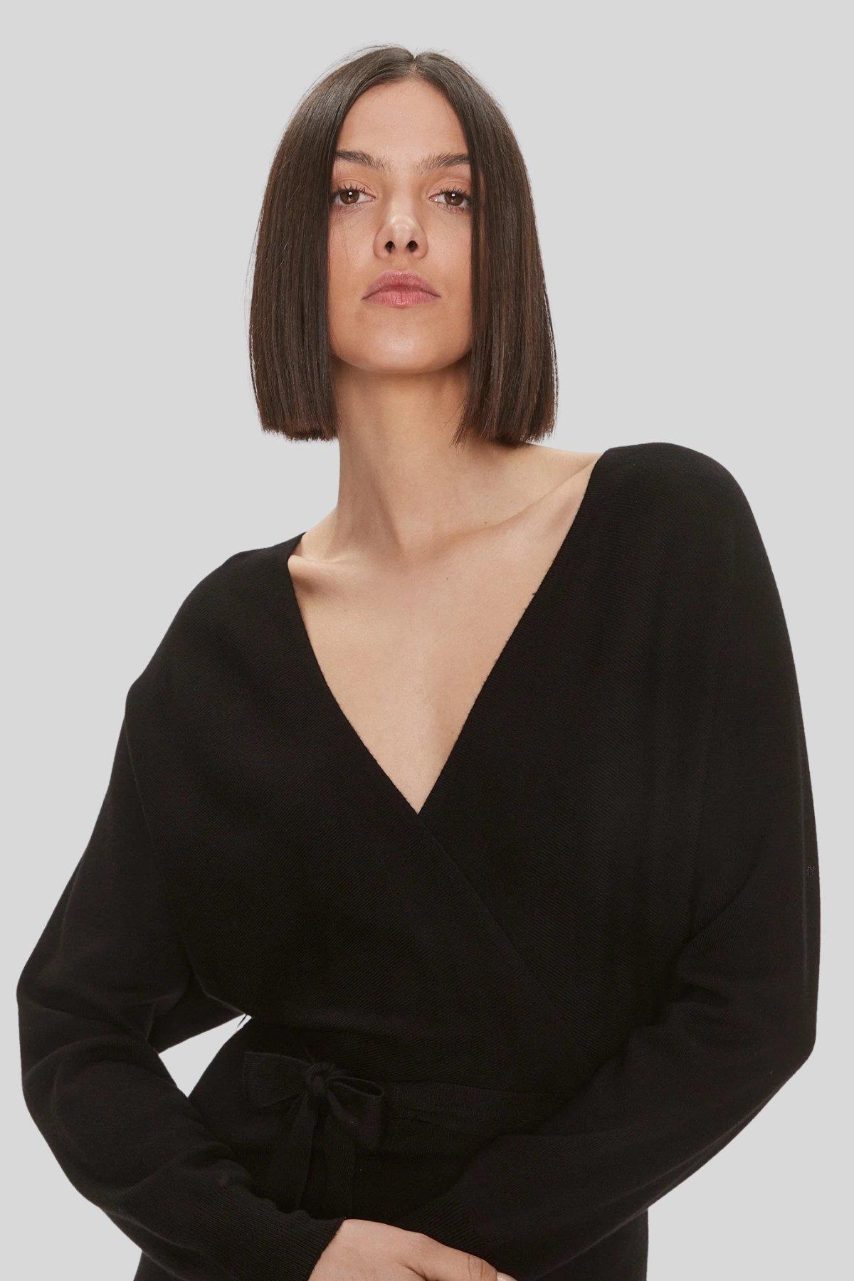 Liu Jo Kadın Slim Fit Örme Elbise Siyah