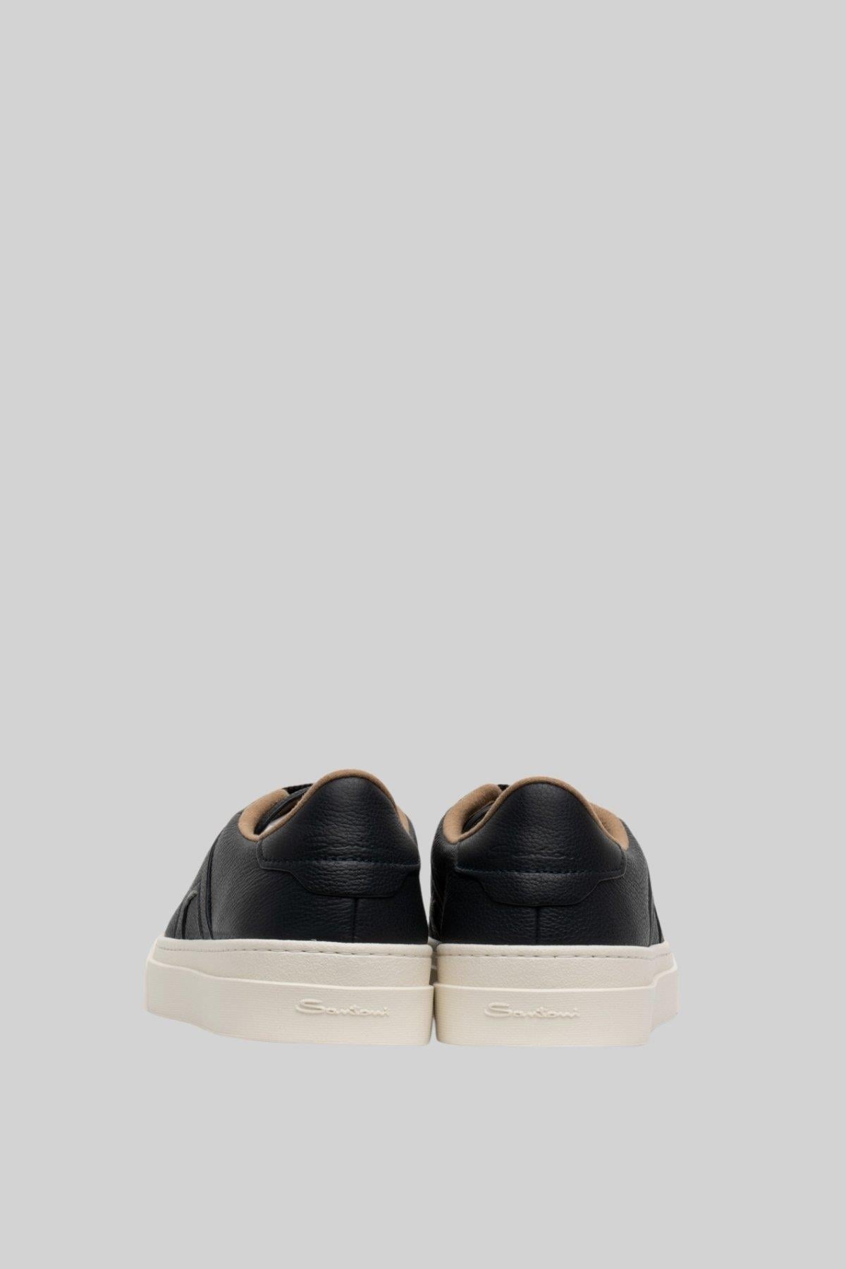 Santoni Erkek Deri Sneaker Mavi