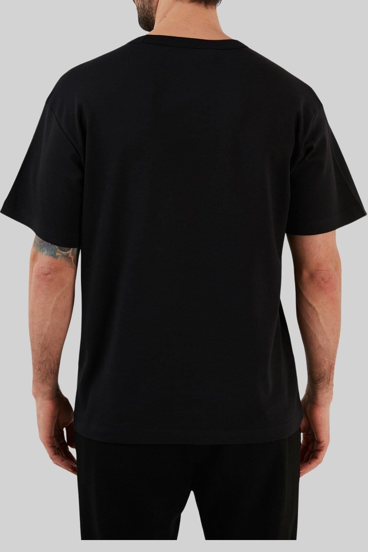 Versace Jeans Couture Erkek Regular Fit Bisiklet Yaka T-Shirt Siyah