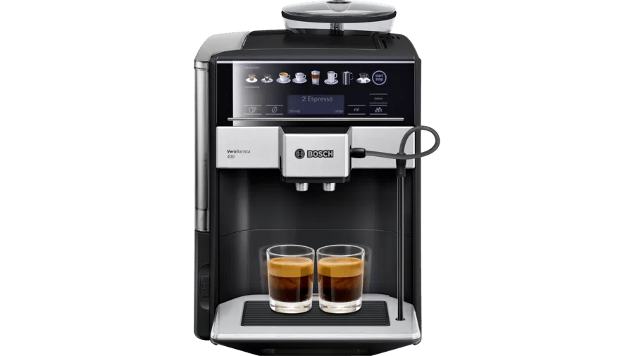 Bosch TIS65429RW Tam Otomatik Kahve Makinesi Vero Barista 400 Metalik safir siyahı, Çıkarılabilir su tankı