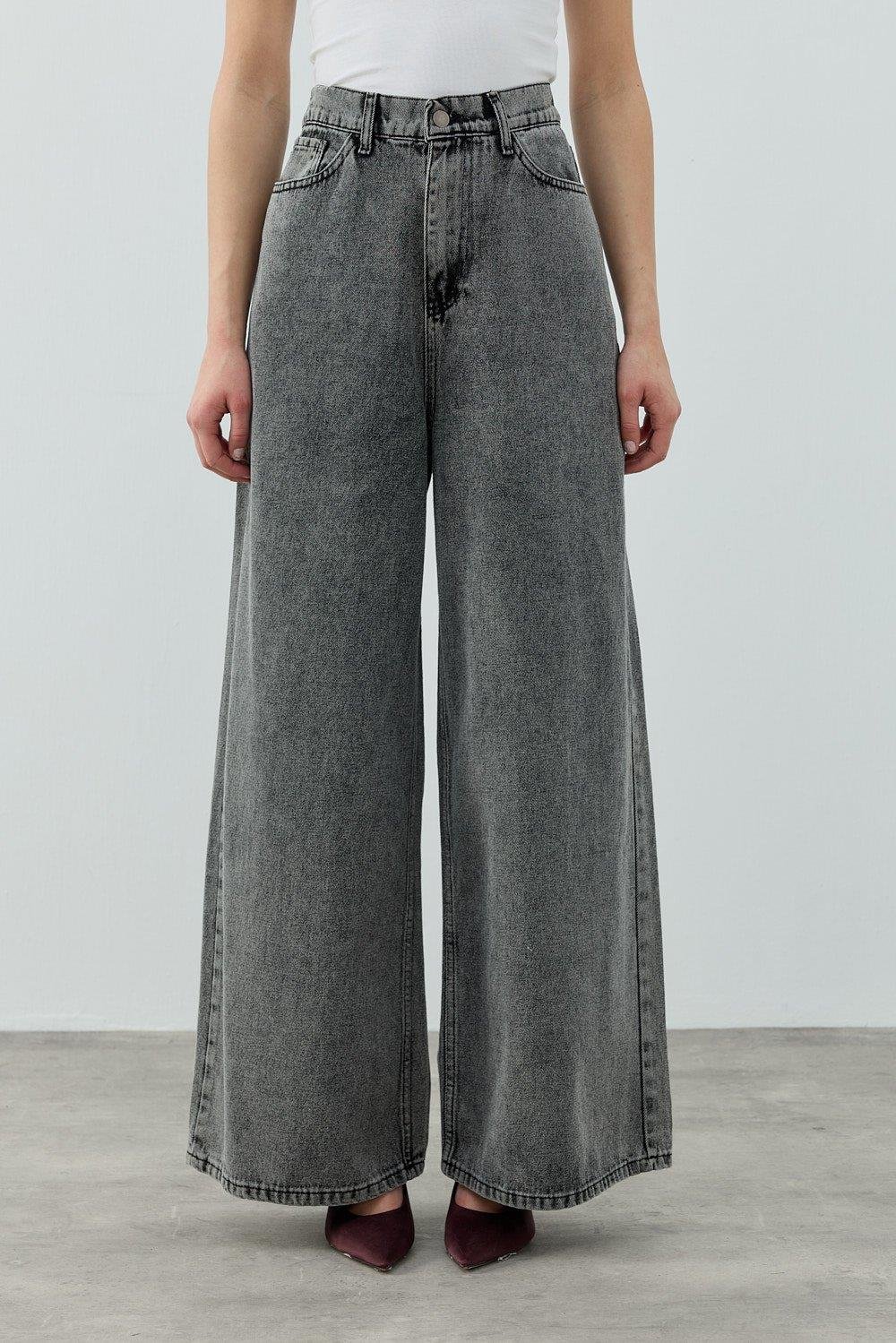 Salaş Denim Pantolon Koyu Gri