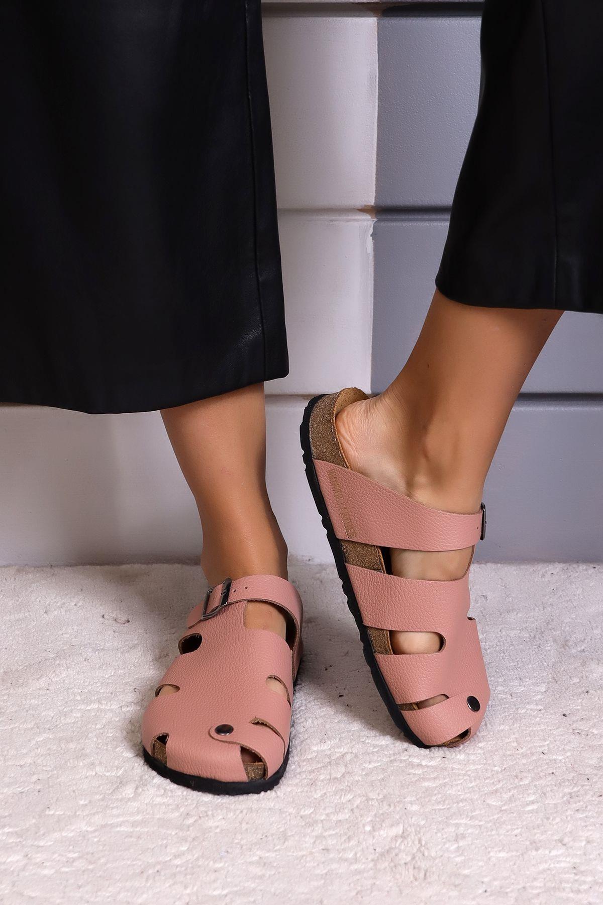 BARİ HAKİKİ DERİ ORTOPEDİK MANTAR TABAN UNISEX TERLİK