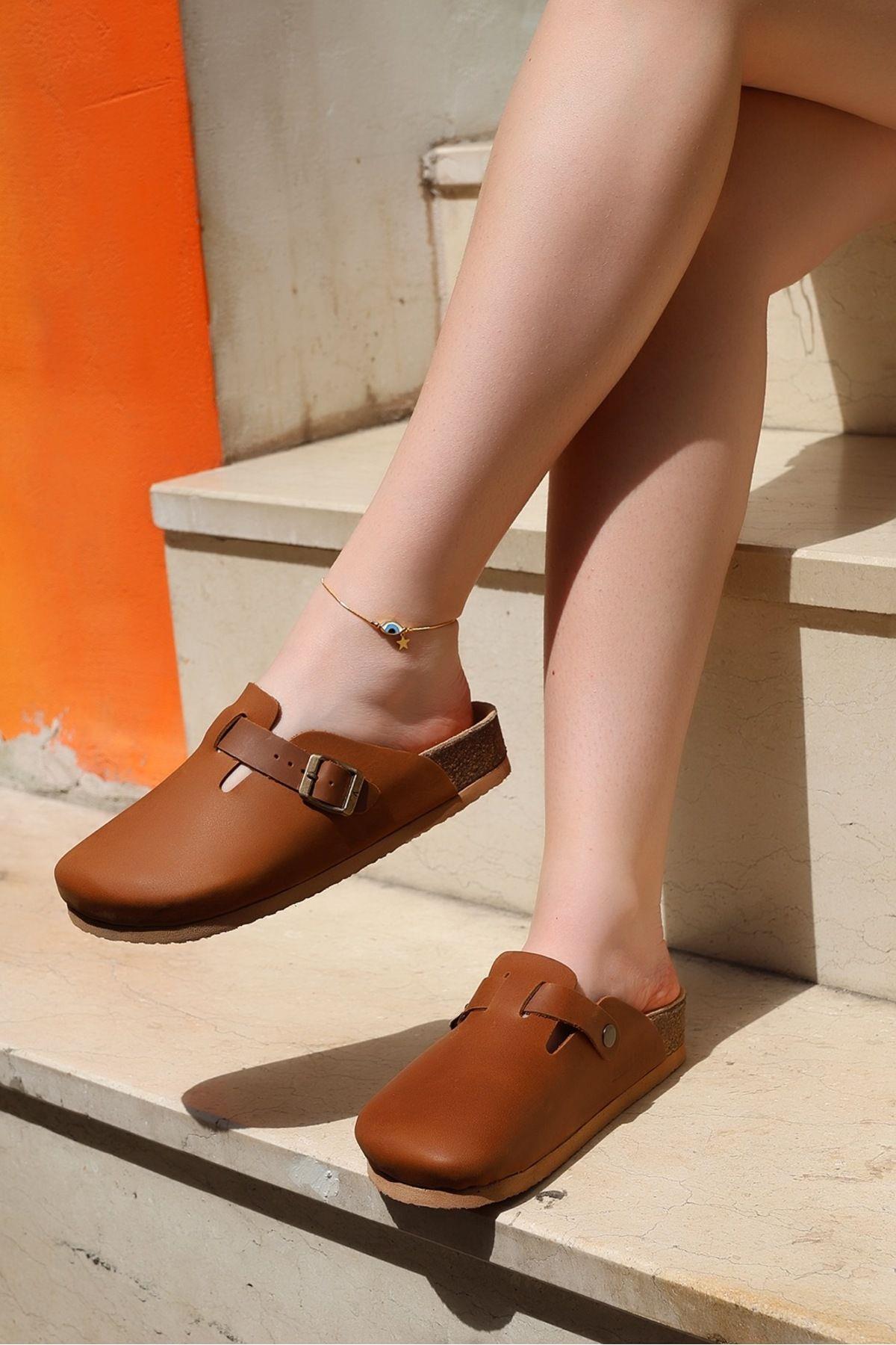 TORİNO HAKİKİ DERİ MANTAR TABAN UNISEX TERLİK