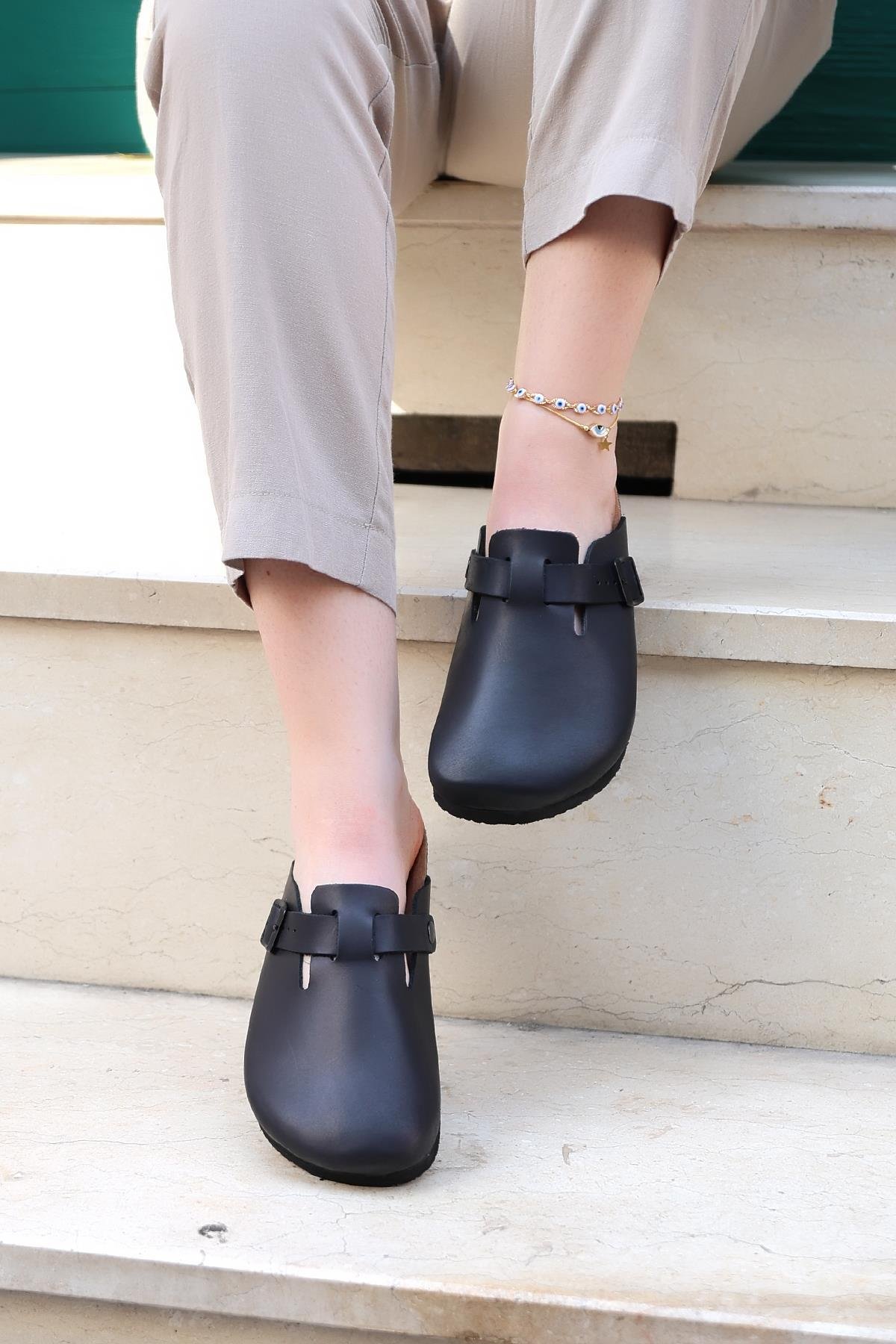 TORİNO HAKİKİ DERİ MANTAR TABAN UNISEX TERLİK