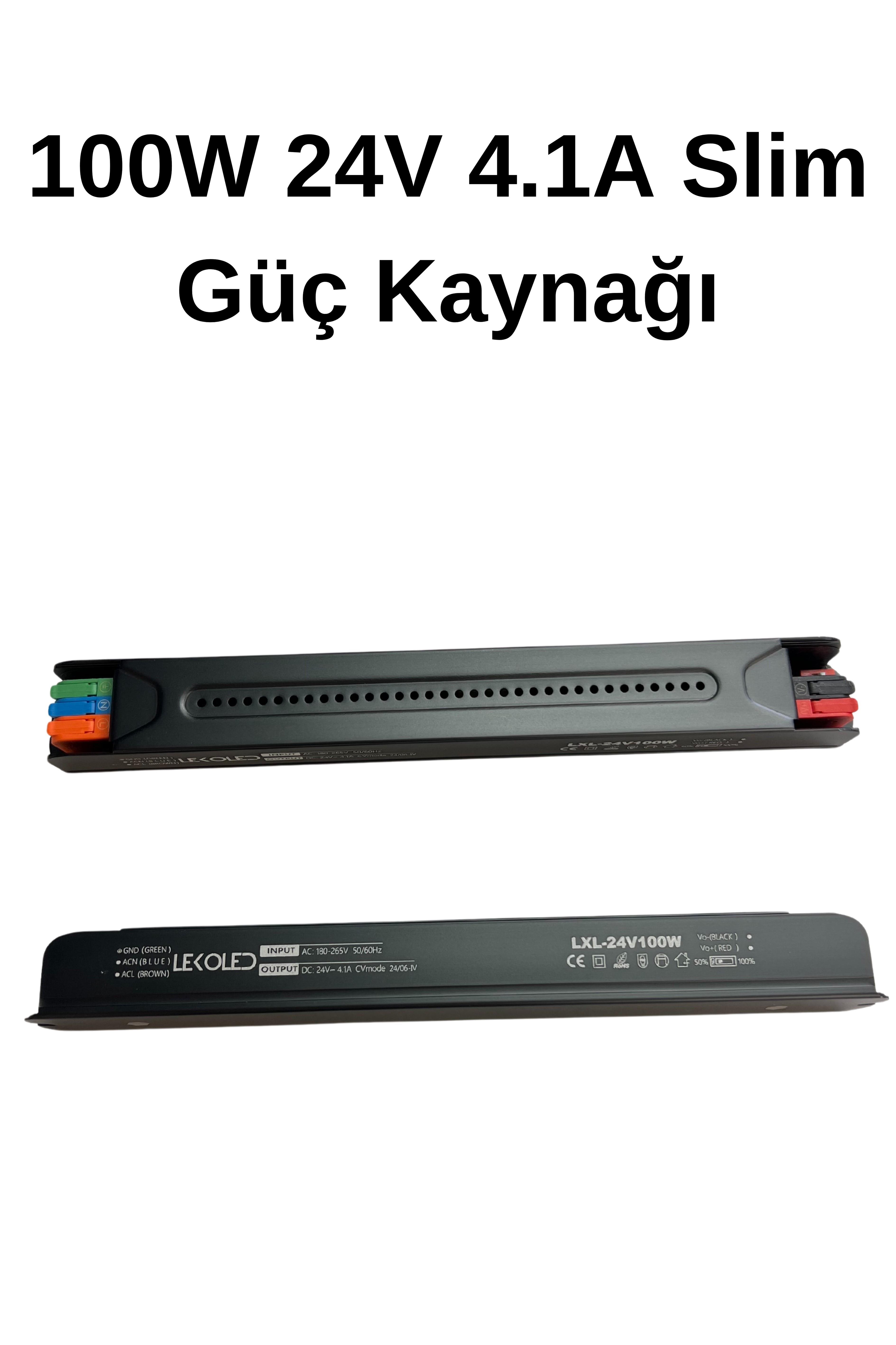 100W 24V 4.1A Metal Slim Güç kaynağı   
