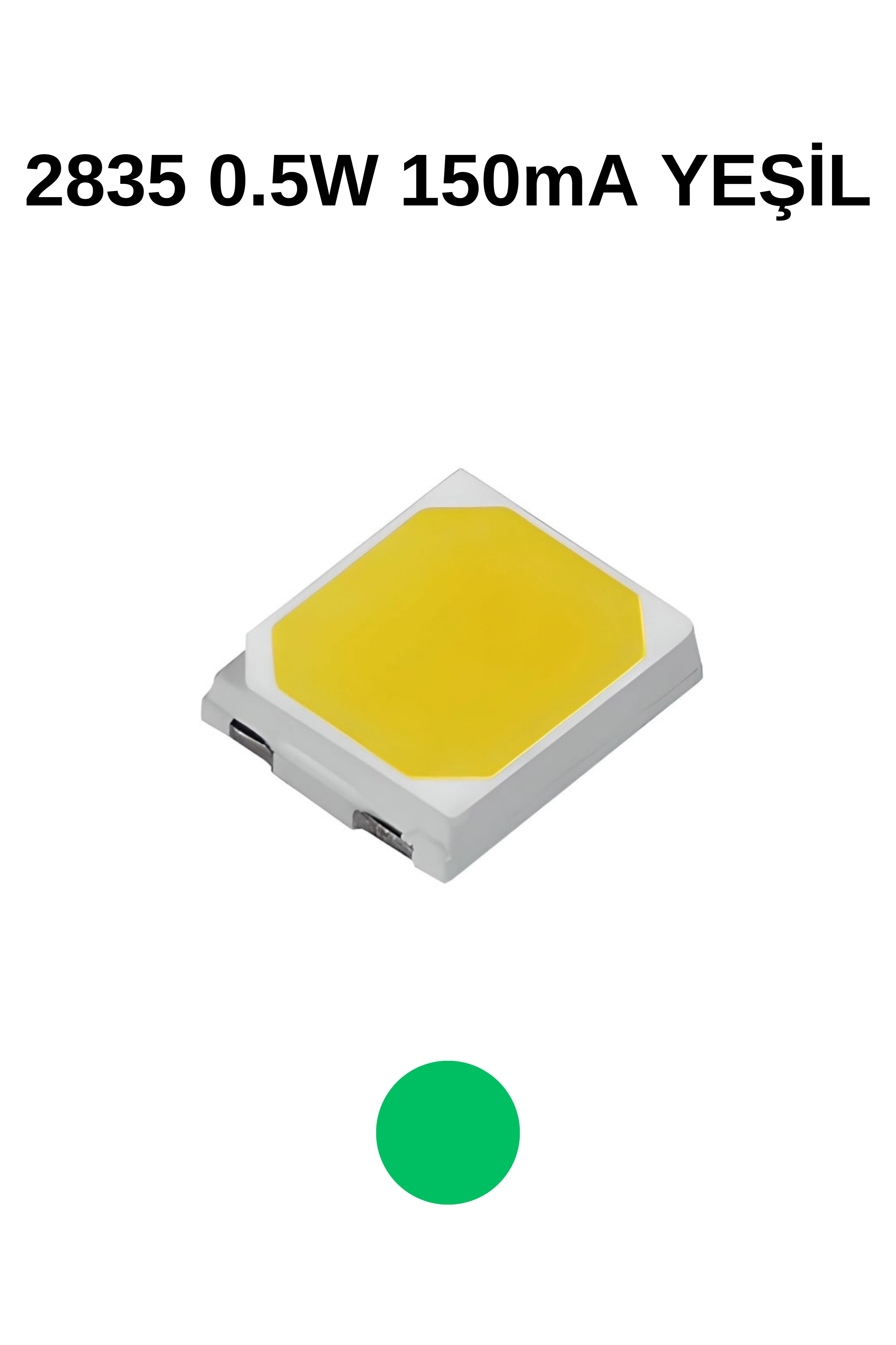 2835 GREEN 0,5W 150mA 3V  SMD LED.
